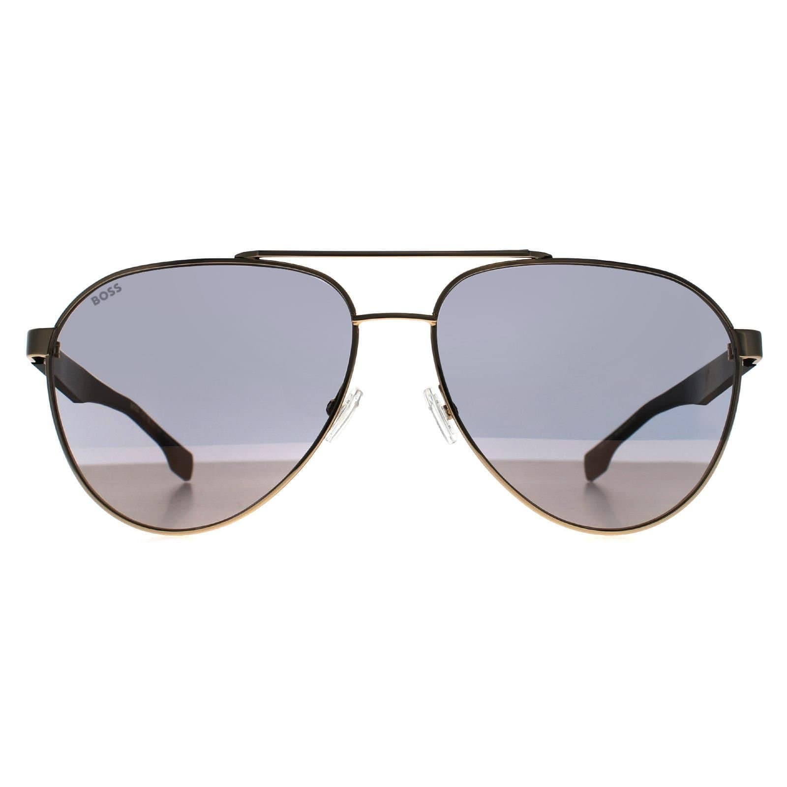 Hugo Boss Hugo Boss Men's Aviator Gold Black Gold Mirror BOSS 1485/S