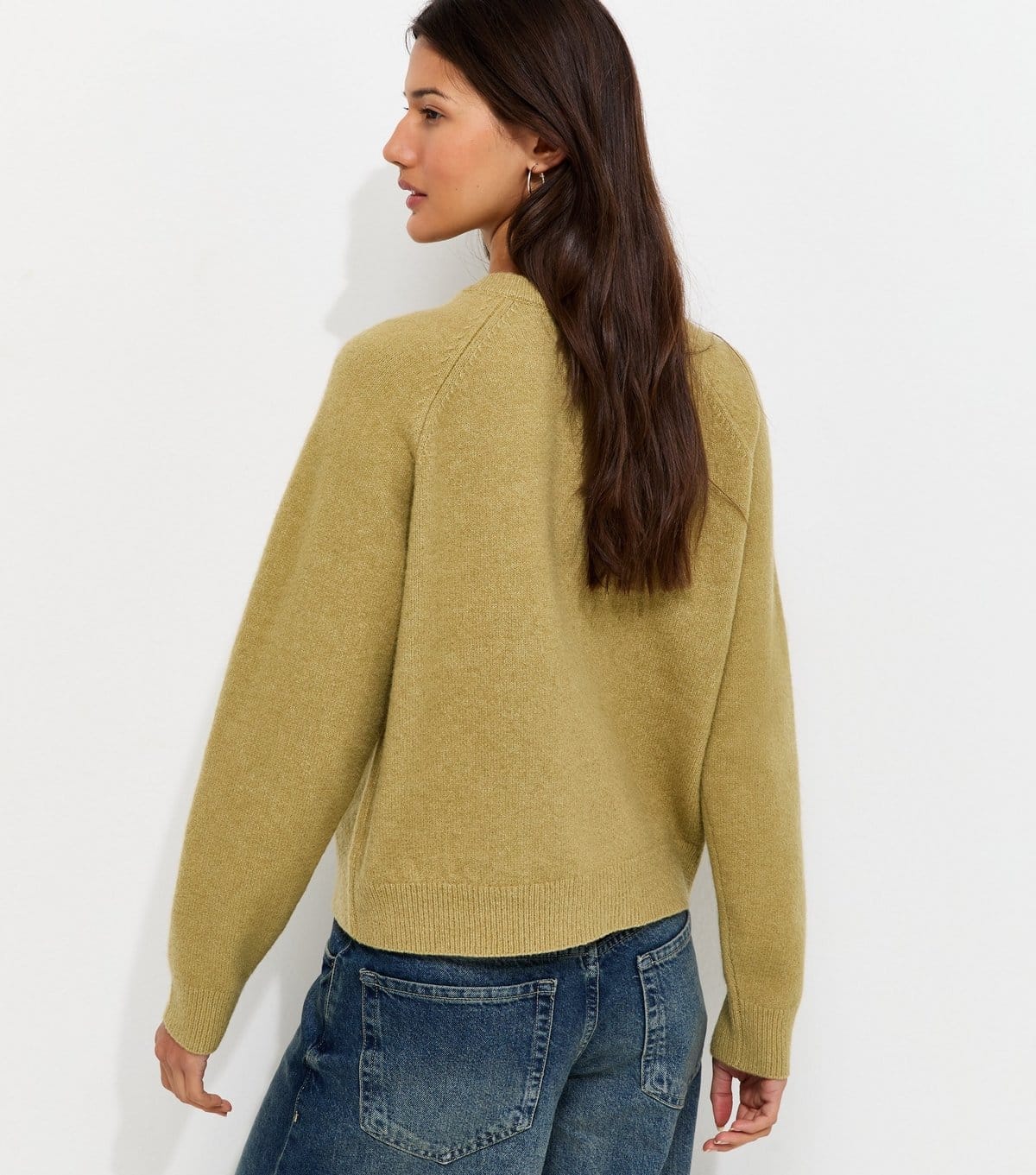 New Look Women's Light Green Knitted Meet The Jean Raglan Cardigan New Look - 4