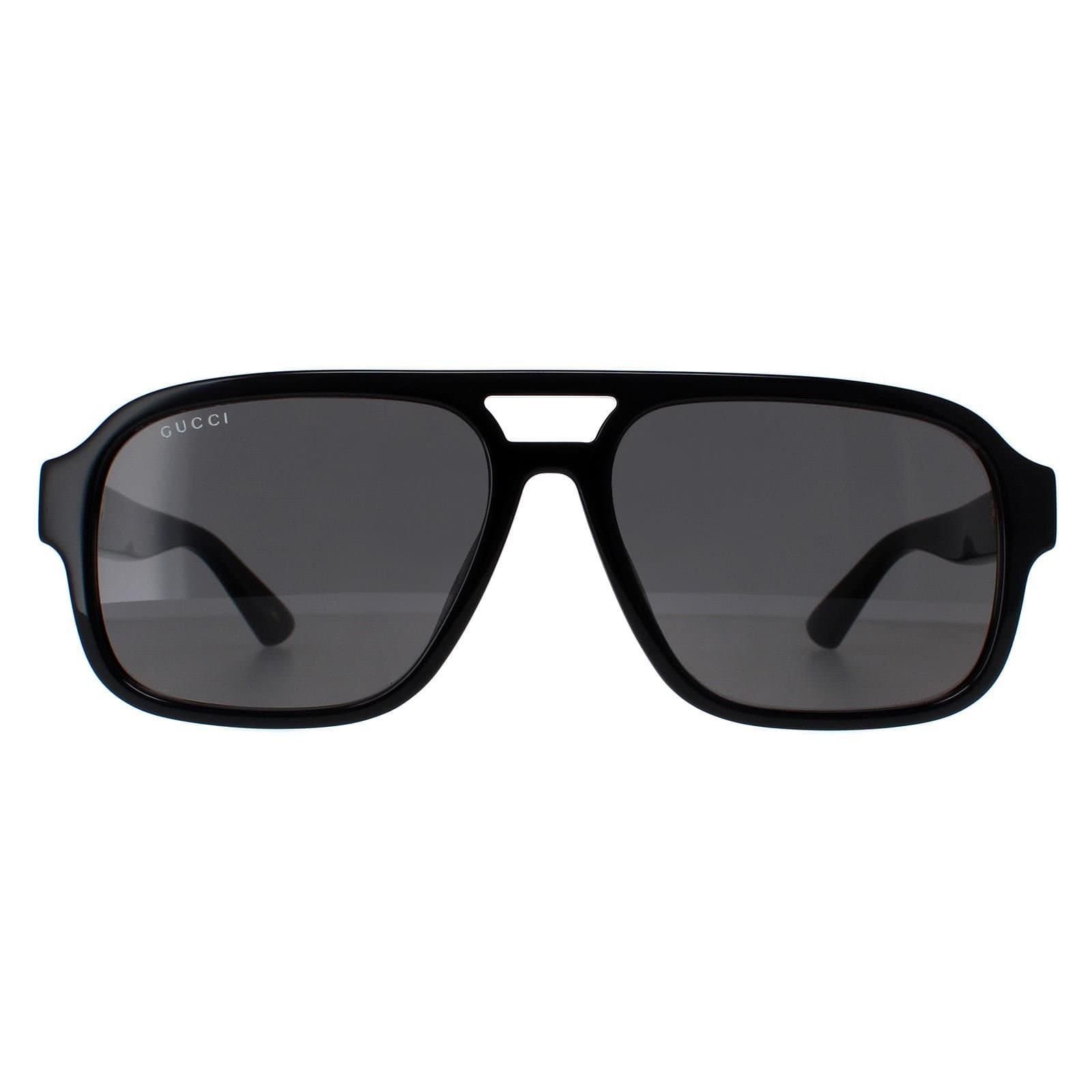 Gucci Gucci Men's Aviator Black Smoke GG1342S