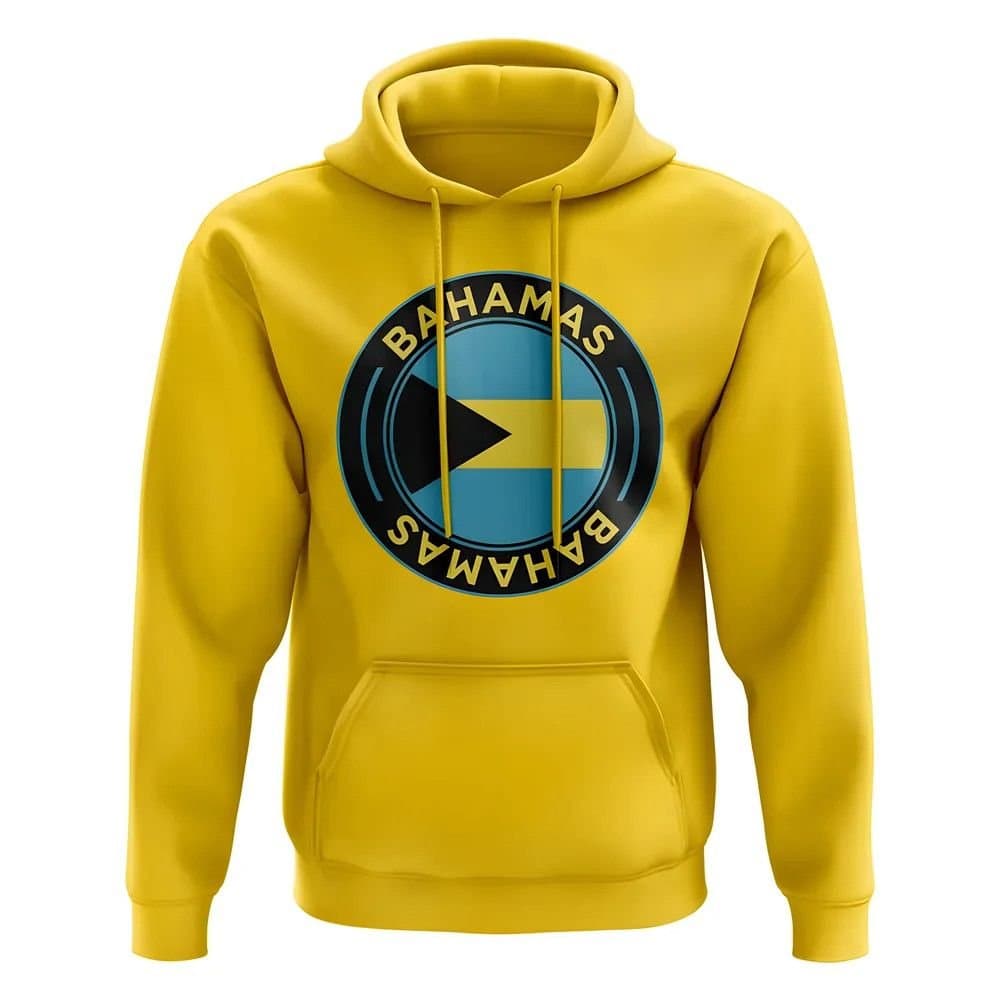 Bahamas Bahamas Men's Personalised Football Badge Hoodie in Yellow