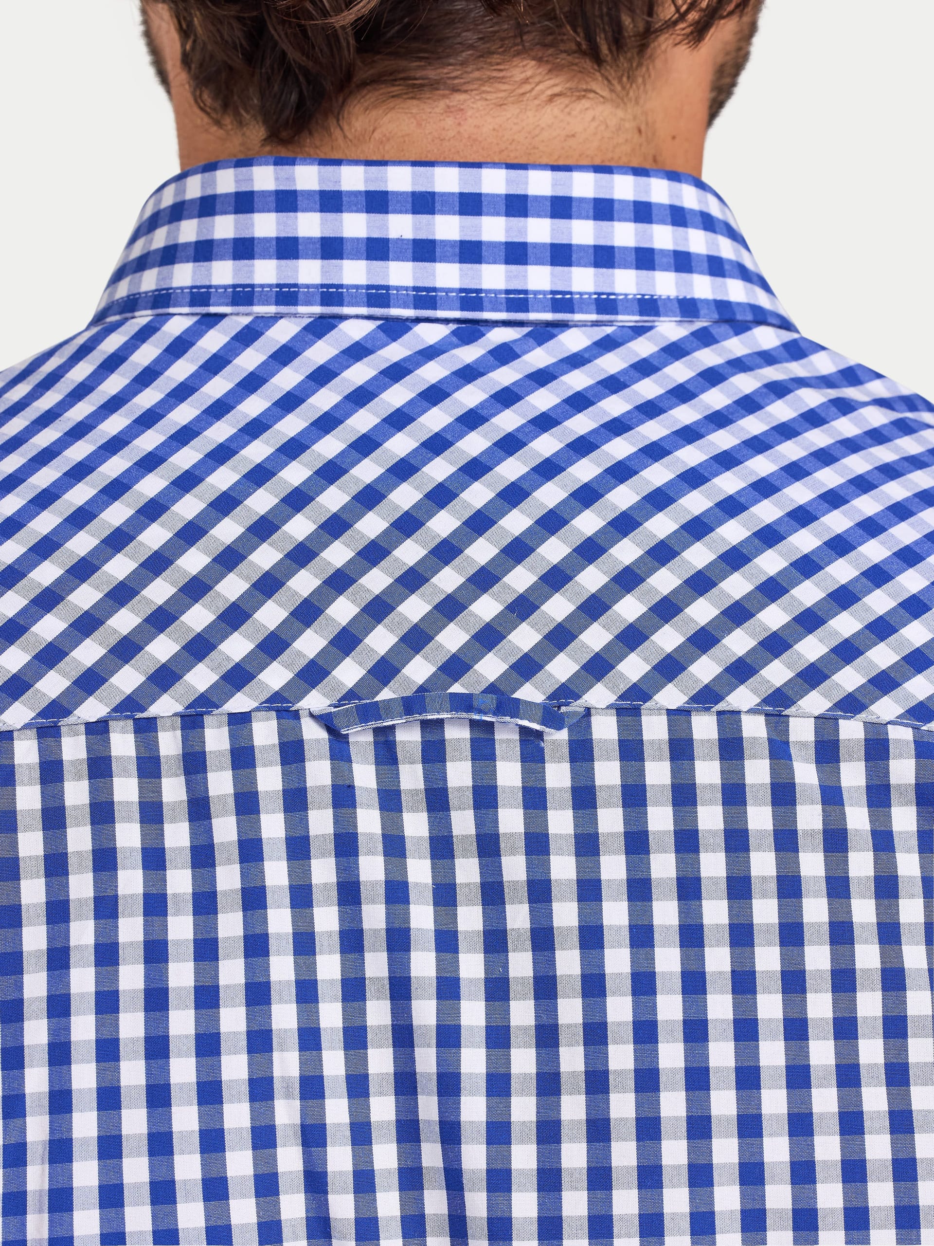 raging bull Raging Bull Men's Classic Long Sleeve Gingham Shirt in Navy - 4