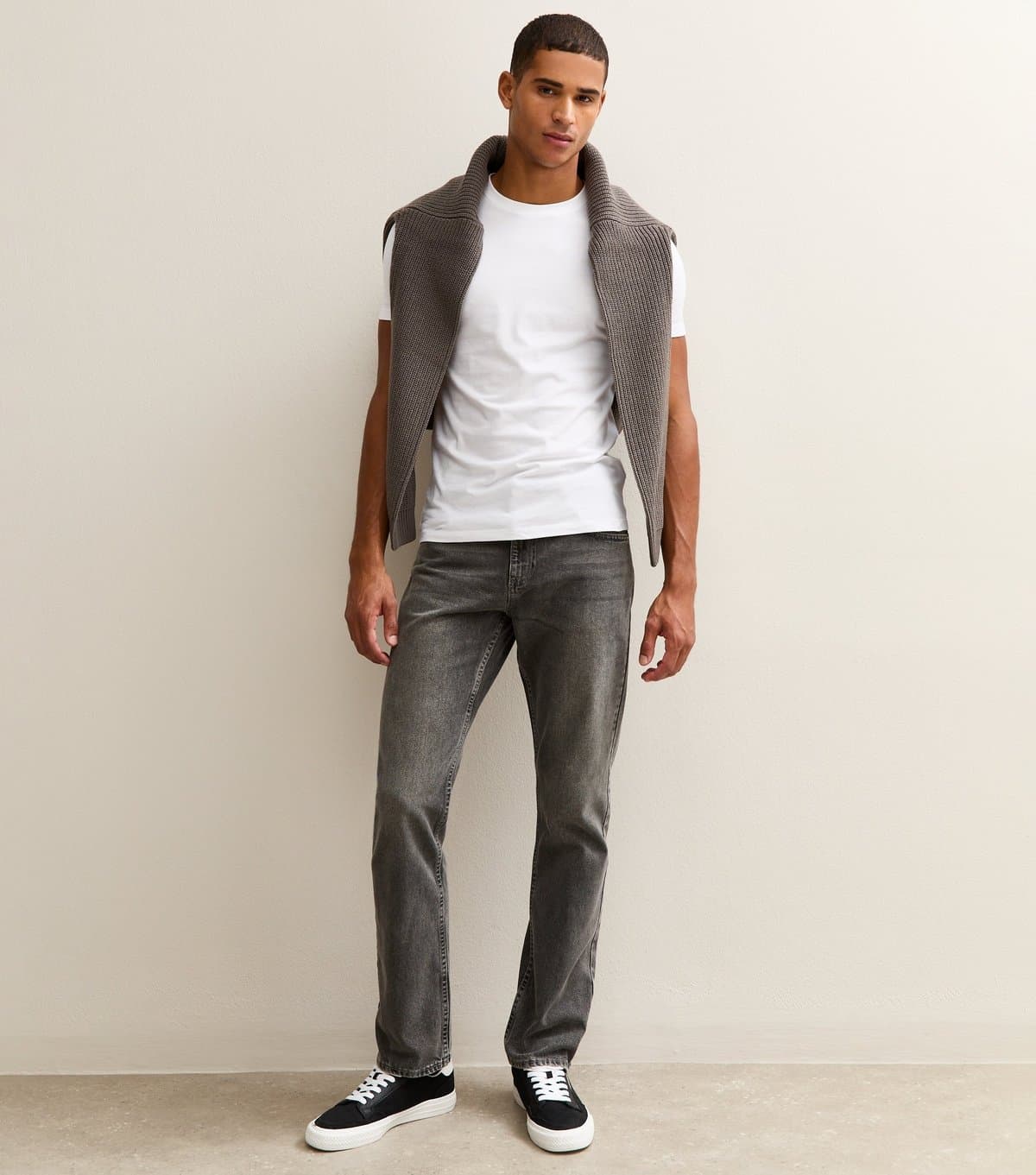 New Look Men's Grey Straight Jeans New Look