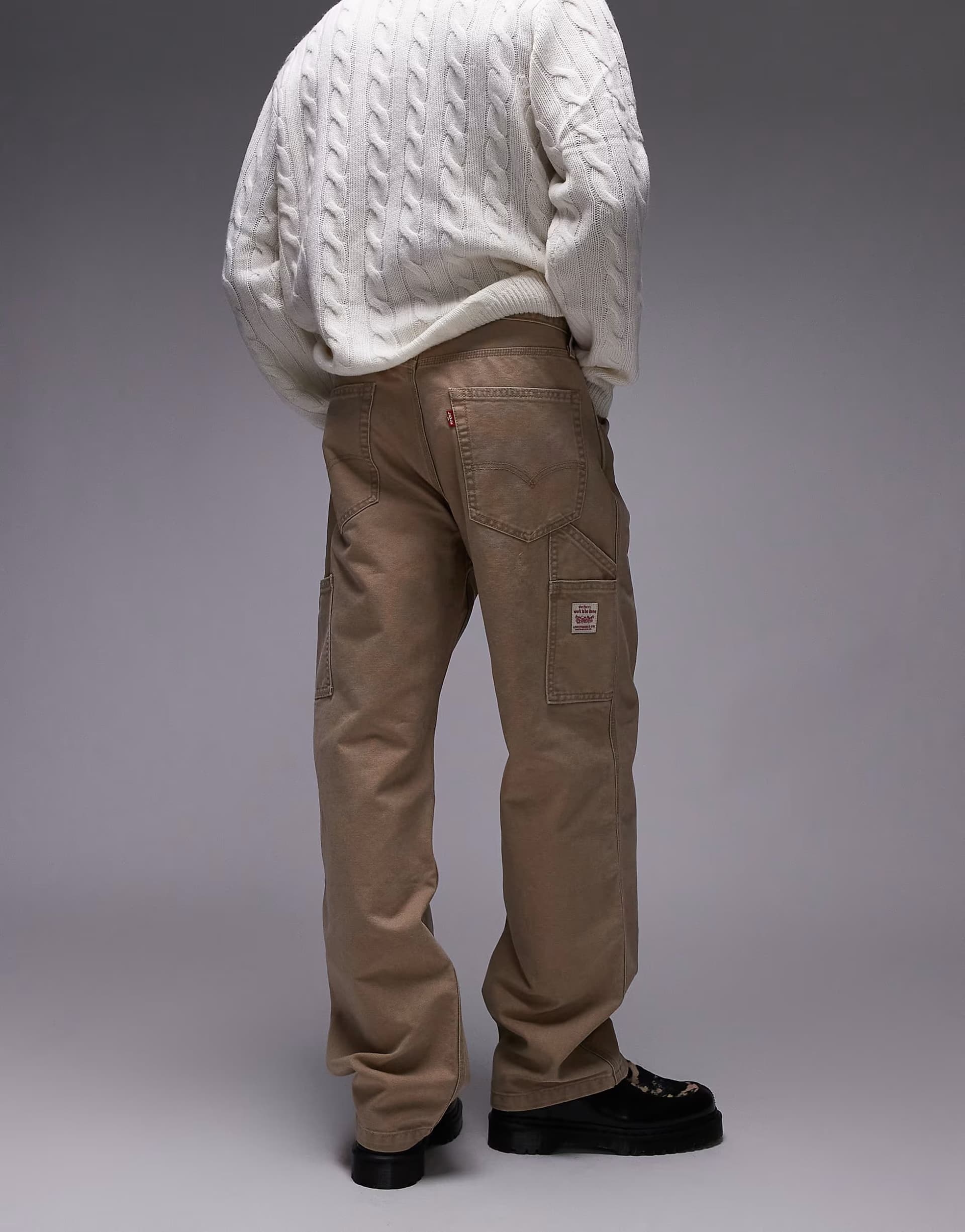 ASOS Levi's Workwear unisex capsule 568 loose straight canvas carpenter trousers in beige