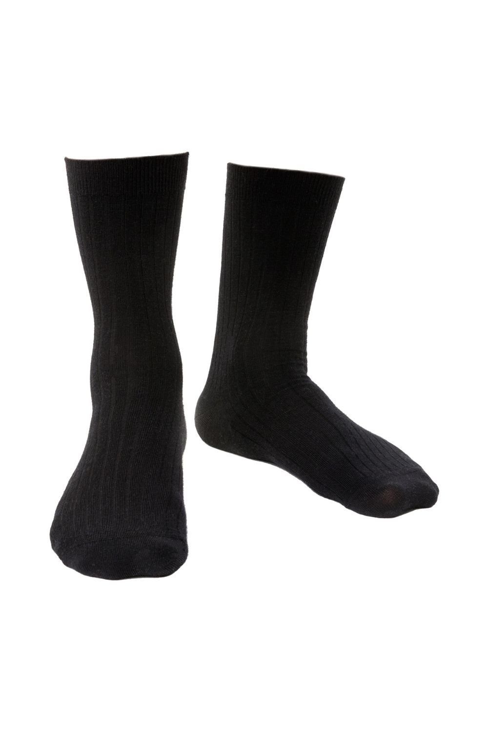 Steven Steven Men's 1 Pack Non Elastic Merino Wool Socks in Black - 2