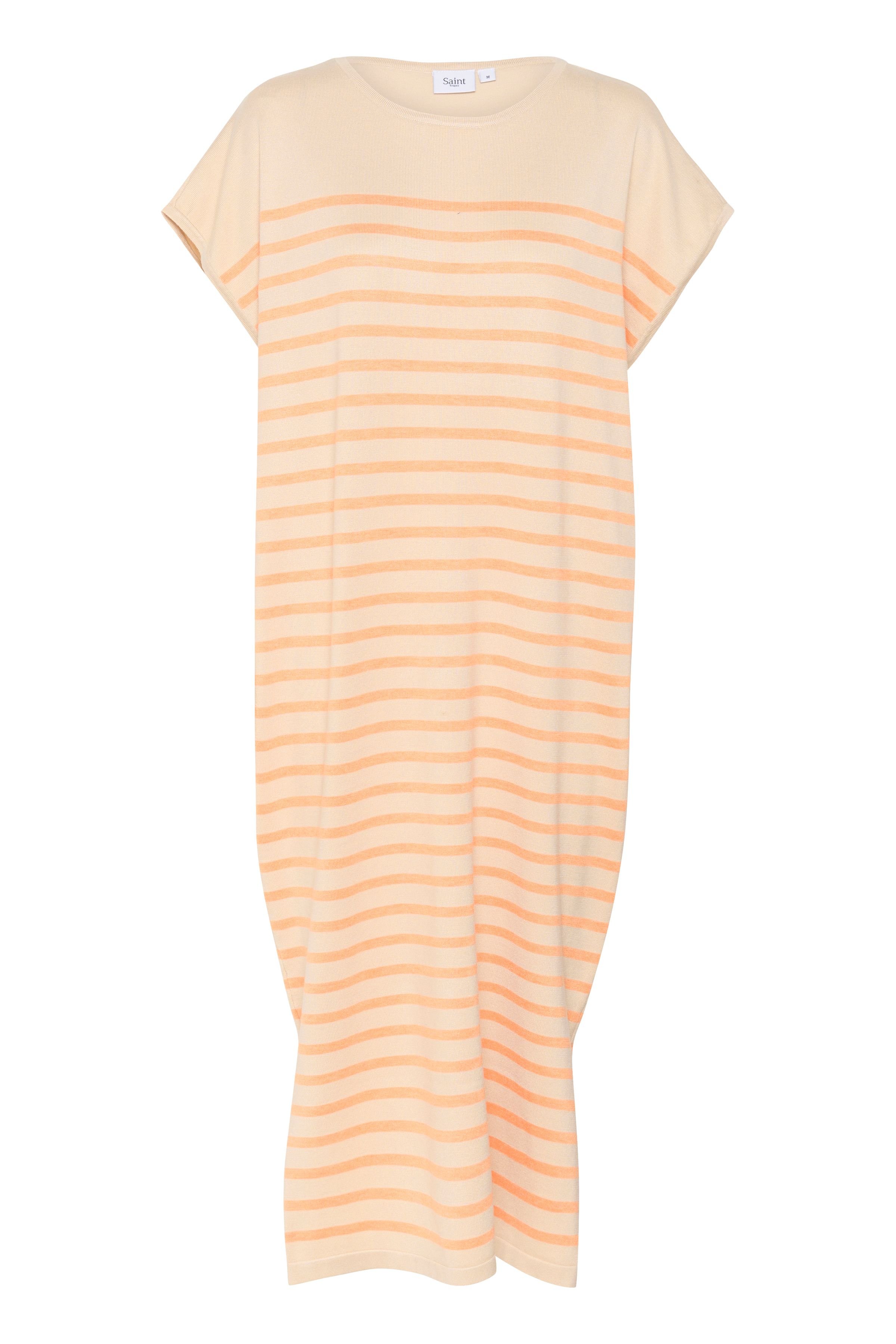 Saint Tropez Saint Tropez Women's MilaSZ Striped Short Sleeve Midi Dress in Ecru - 2