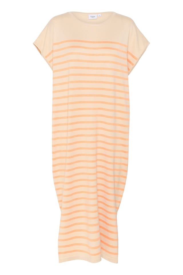 Saint Tropez Saint Tropez Women's MilaSZ Striped Short Sleeve Midi Dress in Ecru - 2