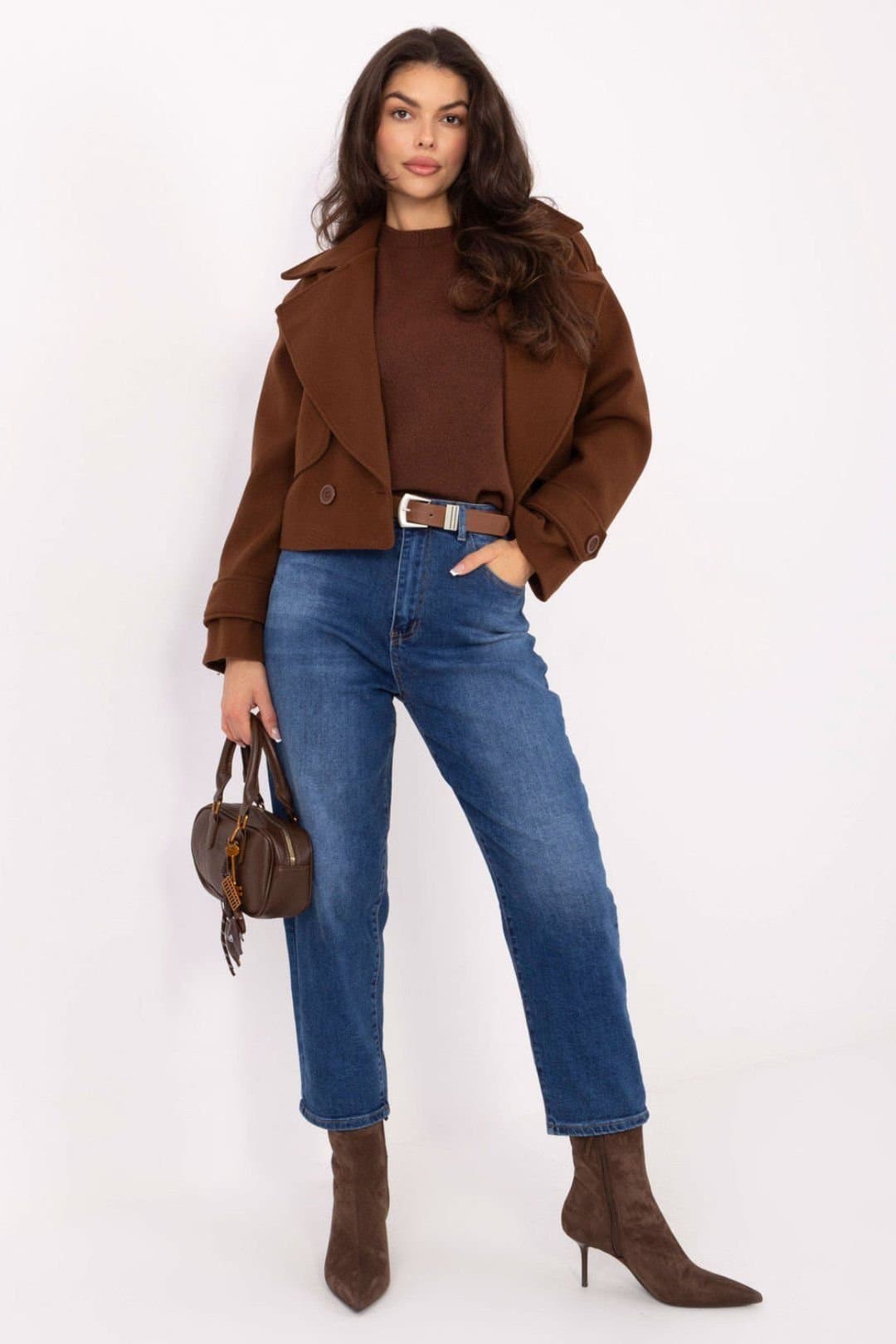 Love Lace Love Lace Blue High Waist Mom Fit Jeans with Belt