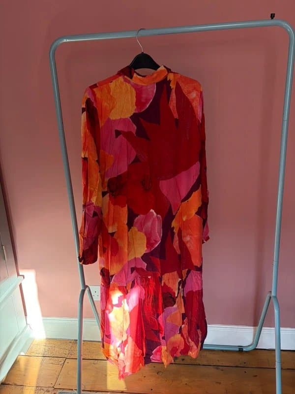 Never Fully Dressed Never Fully Dressed Red / Orange / pink shirt dress. Size 12.