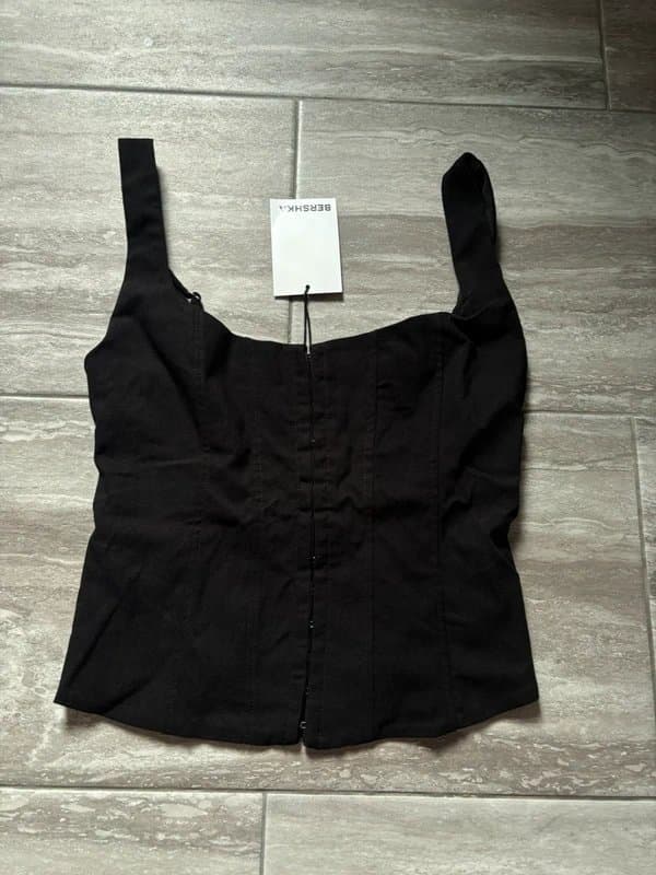 Bershka Black Structured Corset Top