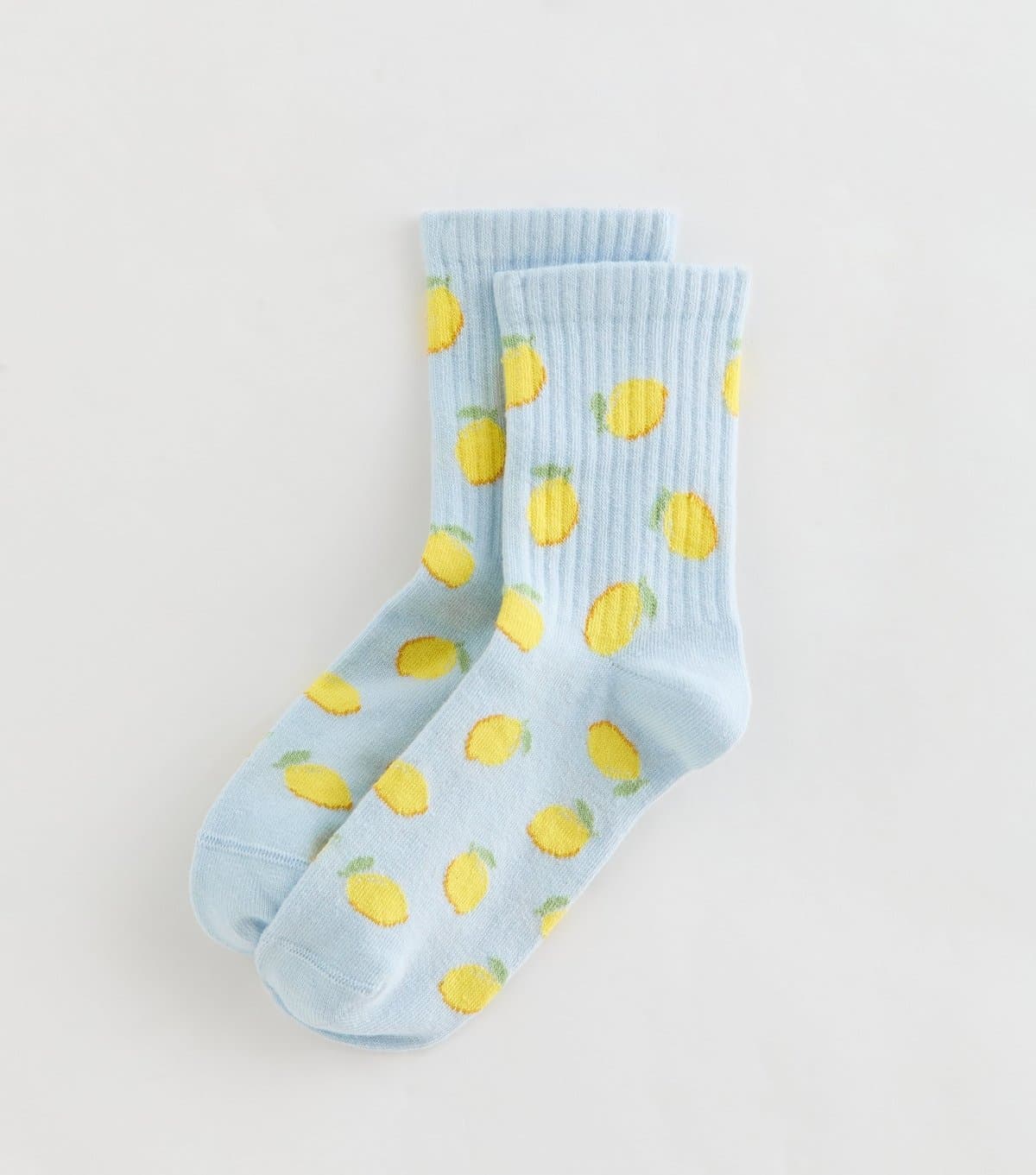 New Look New Look Blue Ribbed Lemon Patterned Ankle Socks