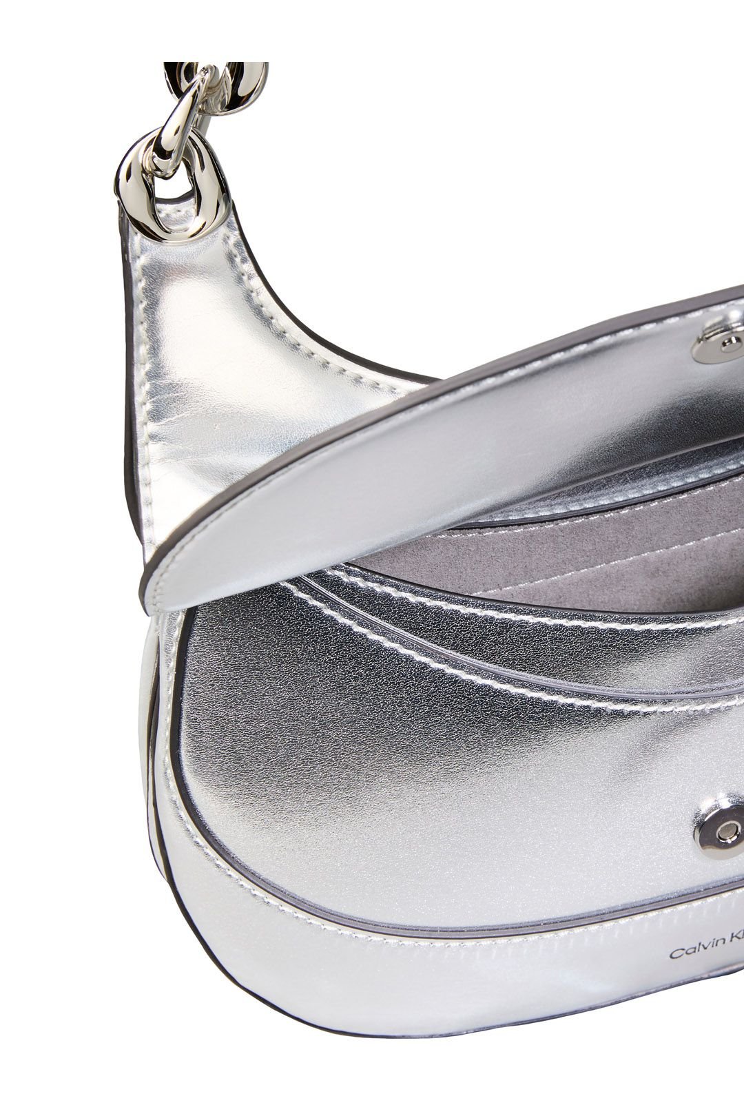 Calvin Klein Calvin Klein Women's Chain Shoulder Bag Silver Metallic - 4