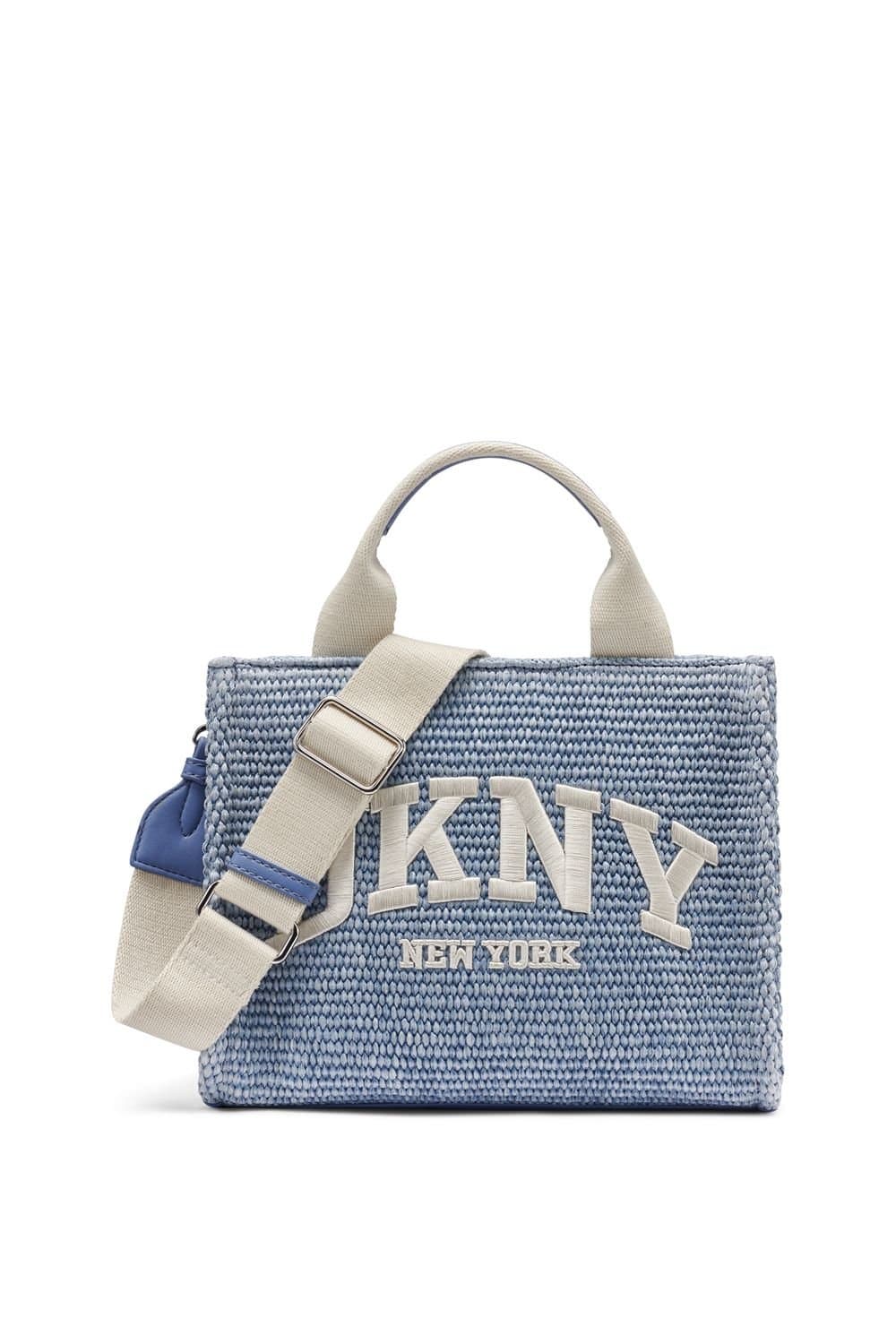 DKNY DKNY Women's Hadlee Sm Tote Woven Straw in Blue
