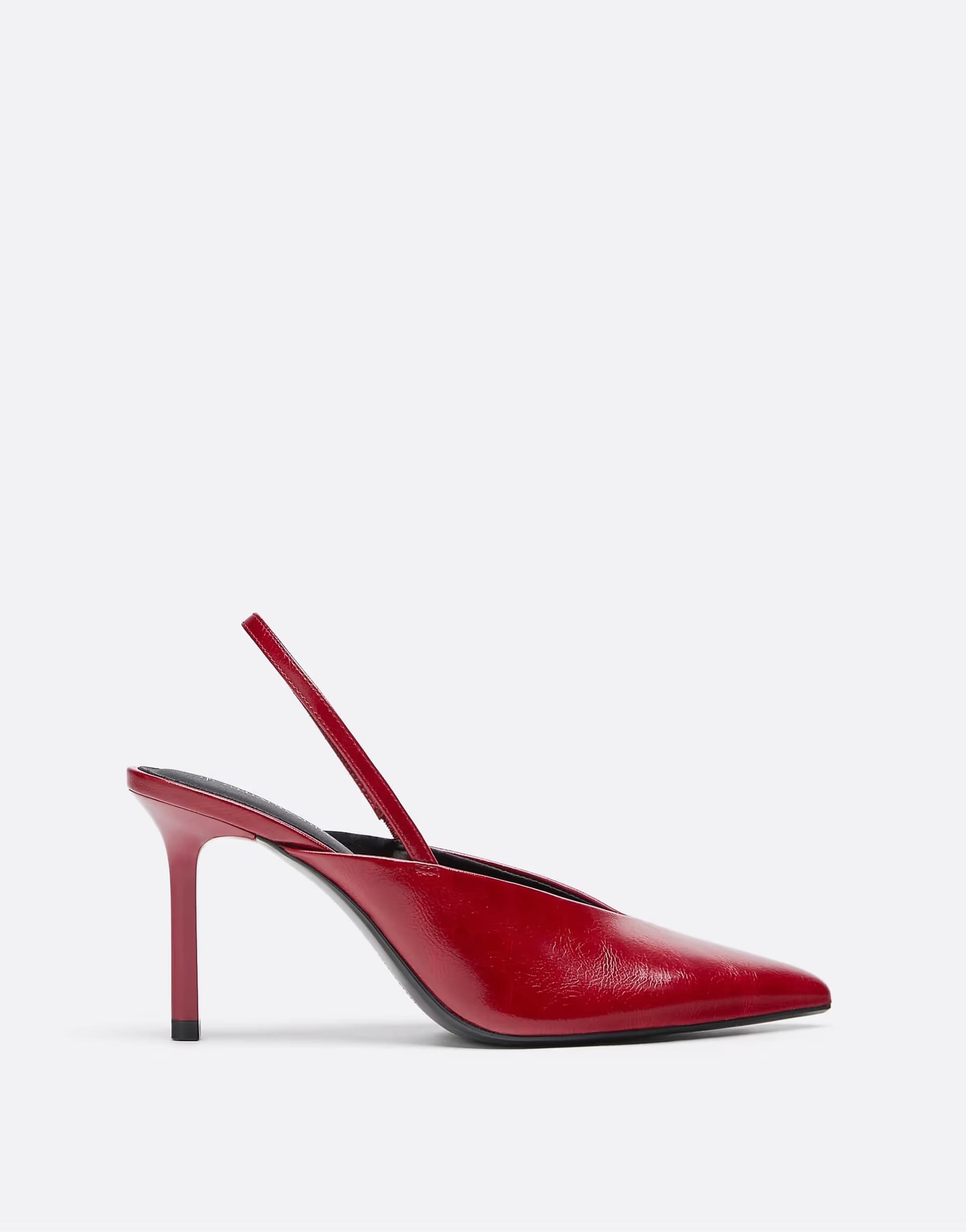 ASOS Stradivarius V-neck slingback stiletto heels in red