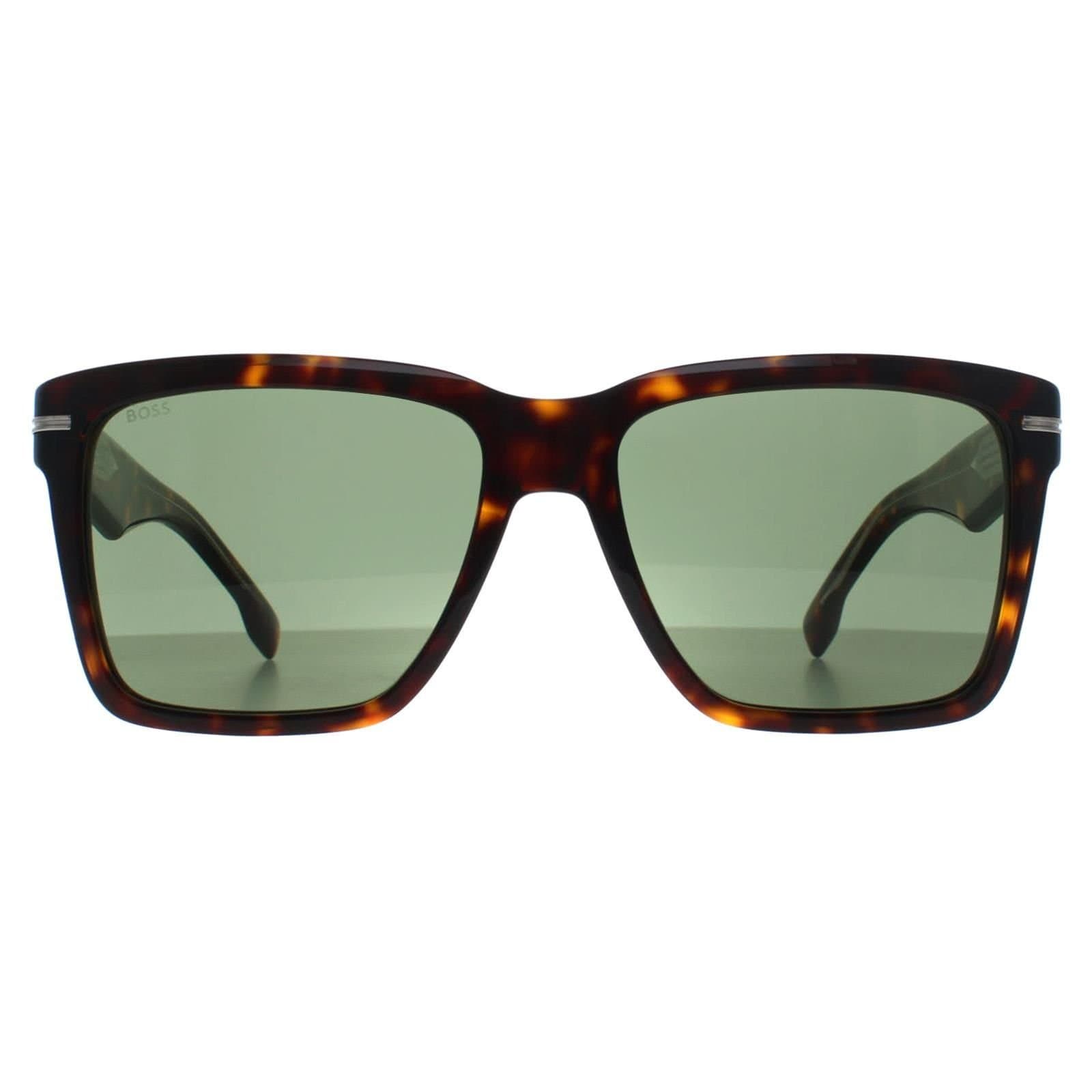 Hugo Boss Hugo Boss Men's Rectangle Havana Green BOSS 1745/S in Brown