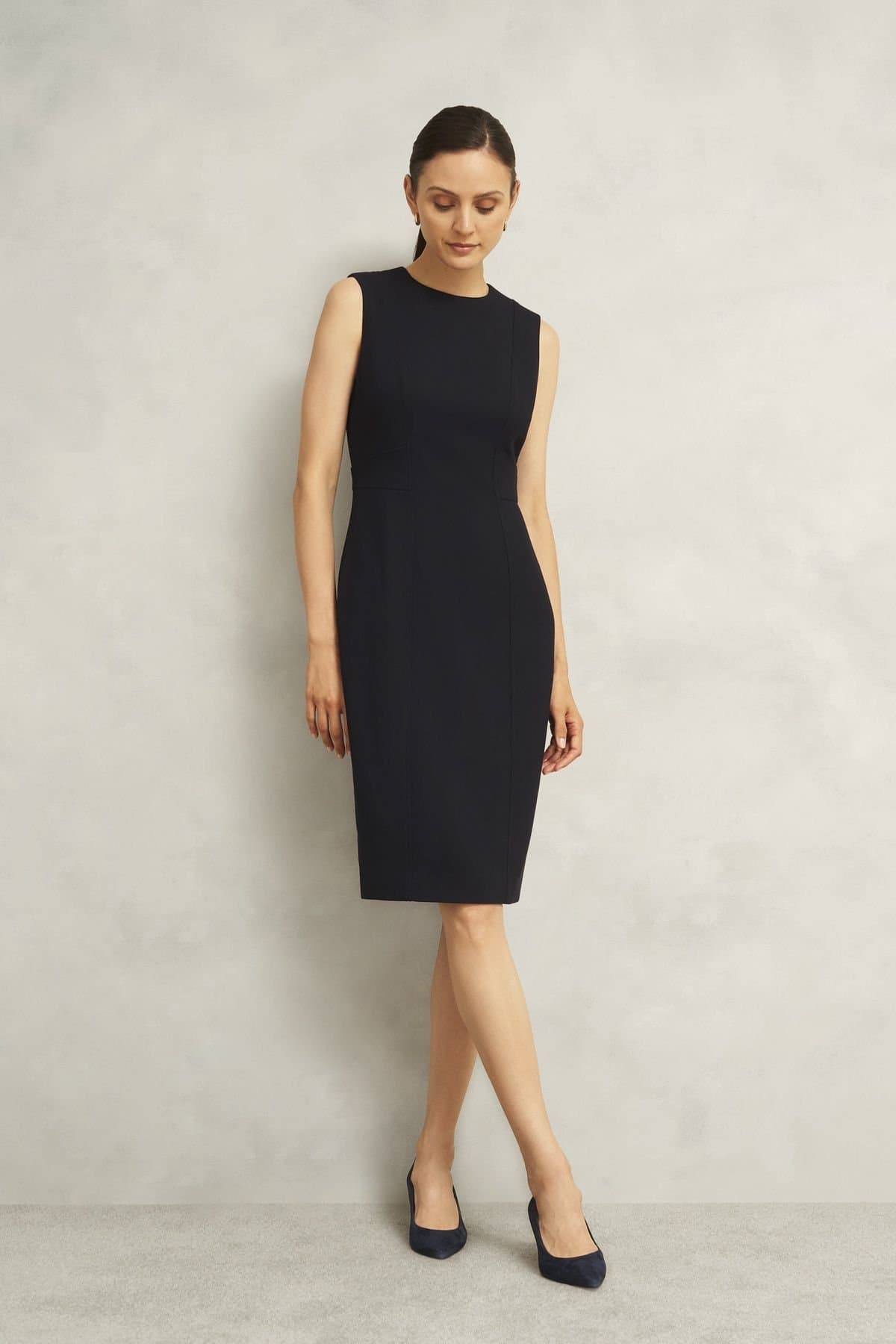 Hobbs London Hobbs London Women's Ivy Sleeveless Shift Dress in Dark Navy