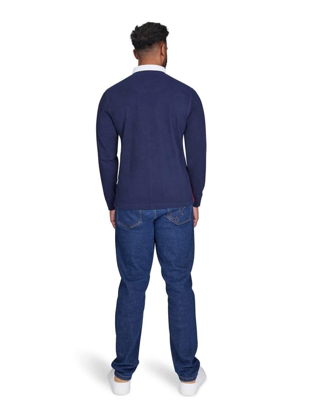 raging bull Raging Bull Men's Long Sleeve Harlequin Stripe Rugby in Navy - 3
