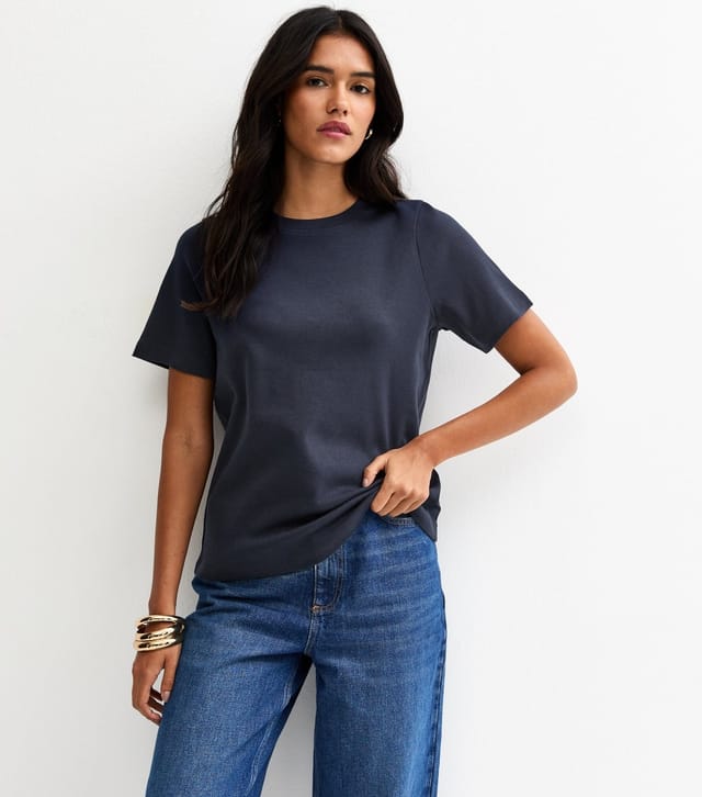 New Look Women's Premium Navy Heavyweight Cotton T-Shirt New Look - 3