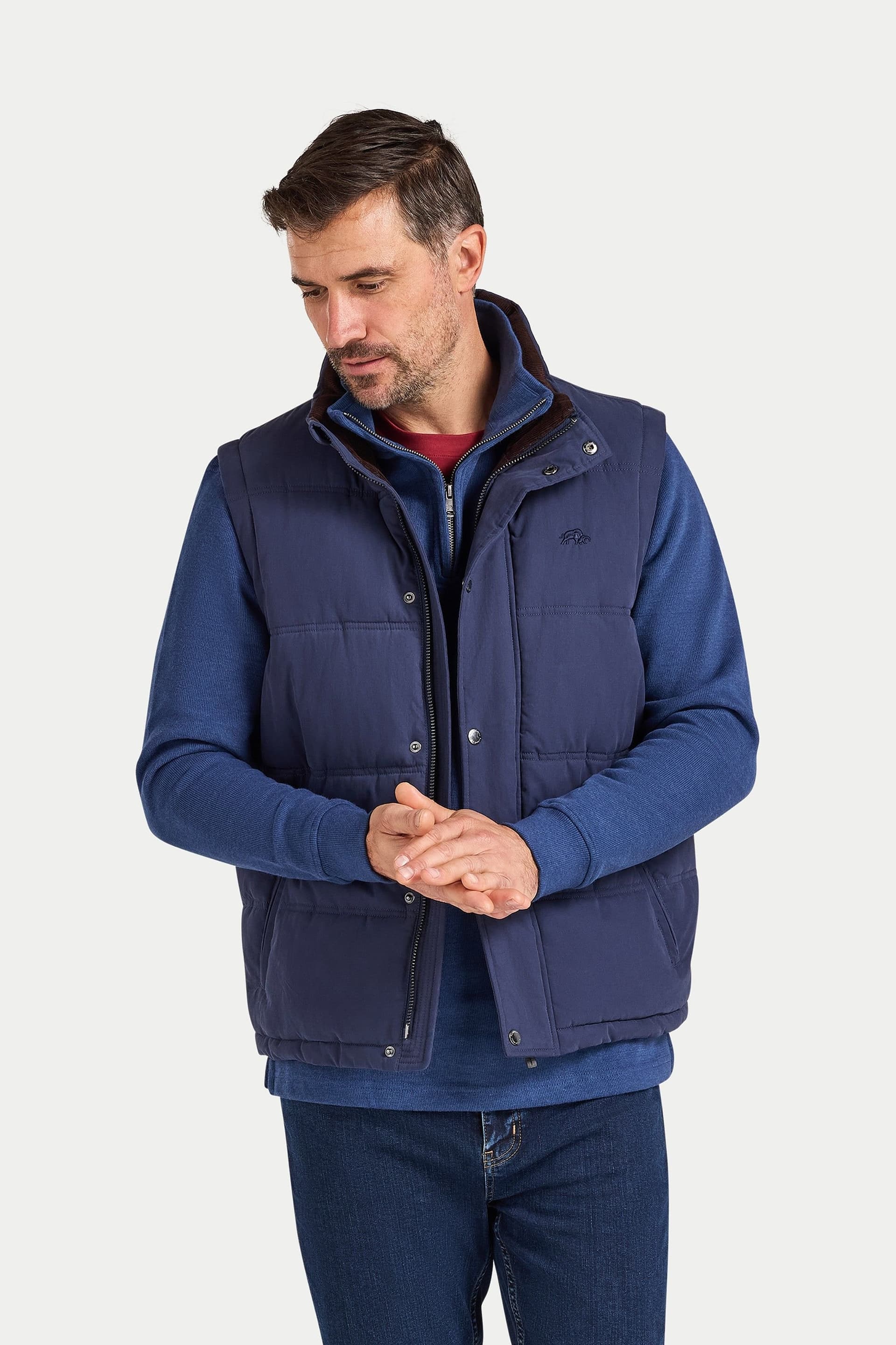 raging bull Raging Bull Men's Classic Padded Gilet in Navy