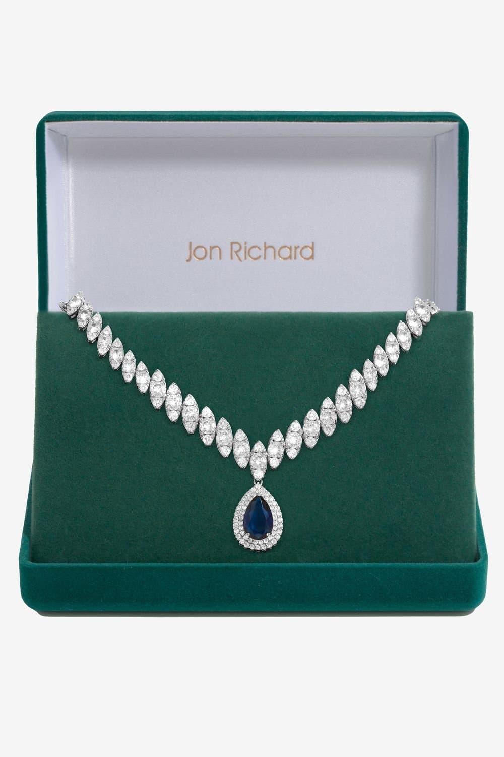 Jon Richard Jon Richard Blue Cubic Zirconia Statement Necklace