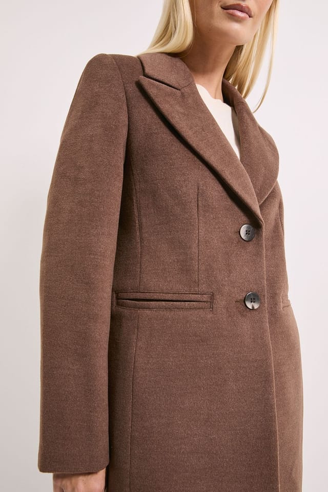 Wallis Wallis Women's Principles by Button Coat in Chocolate - 2