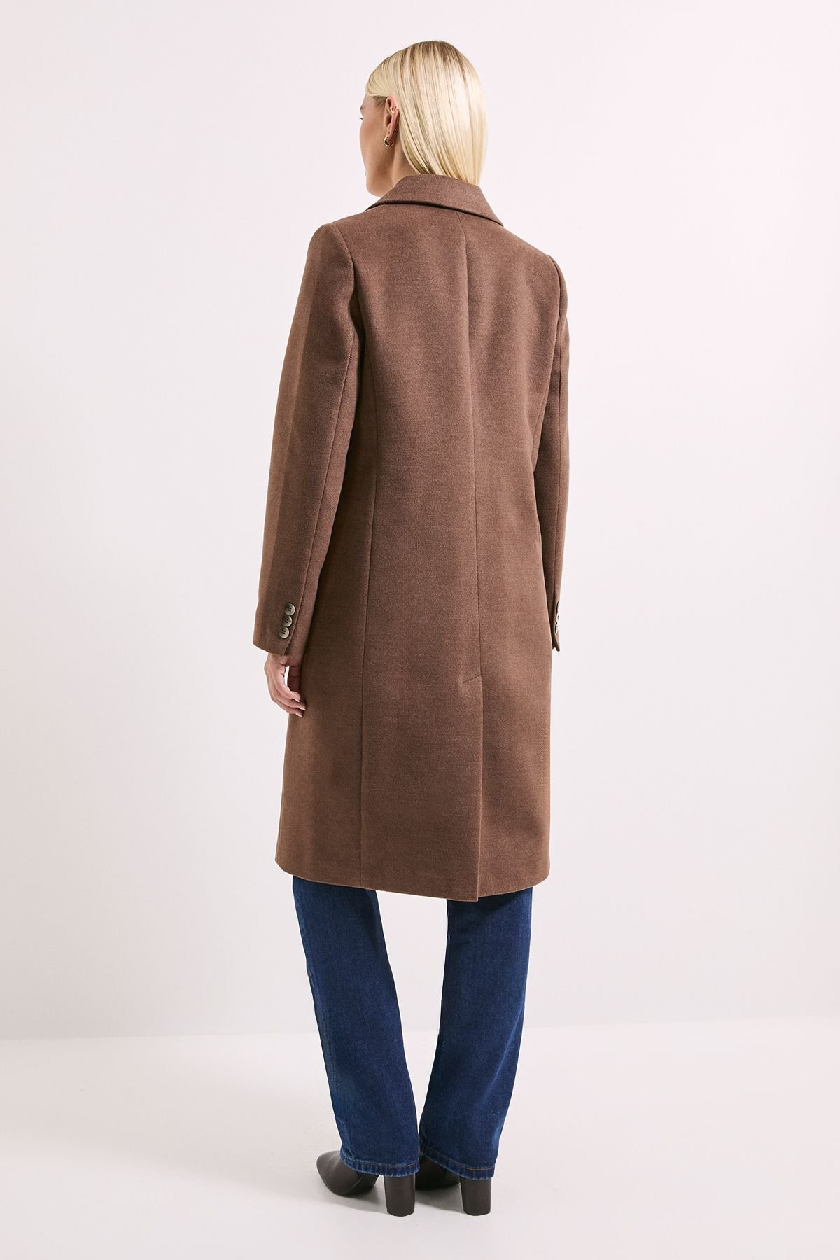 Wallis Wallis Women's Principles by Button Coat in Chocolate - 3