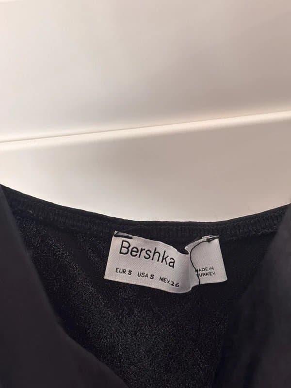 Bershka Bershka satin Long black cow neck dress