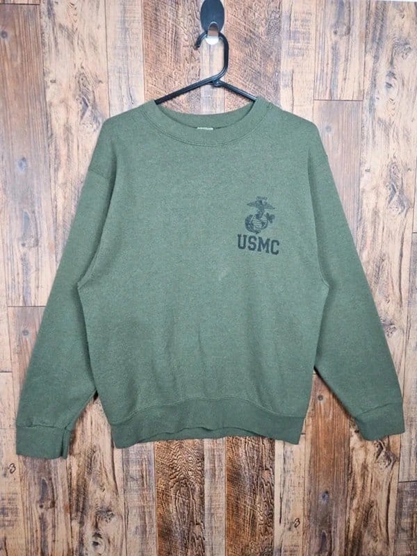 MARINE CORPS USMC - United States Marine Corps Sweatshirt - Green - Military Vintage - Unisex - 1