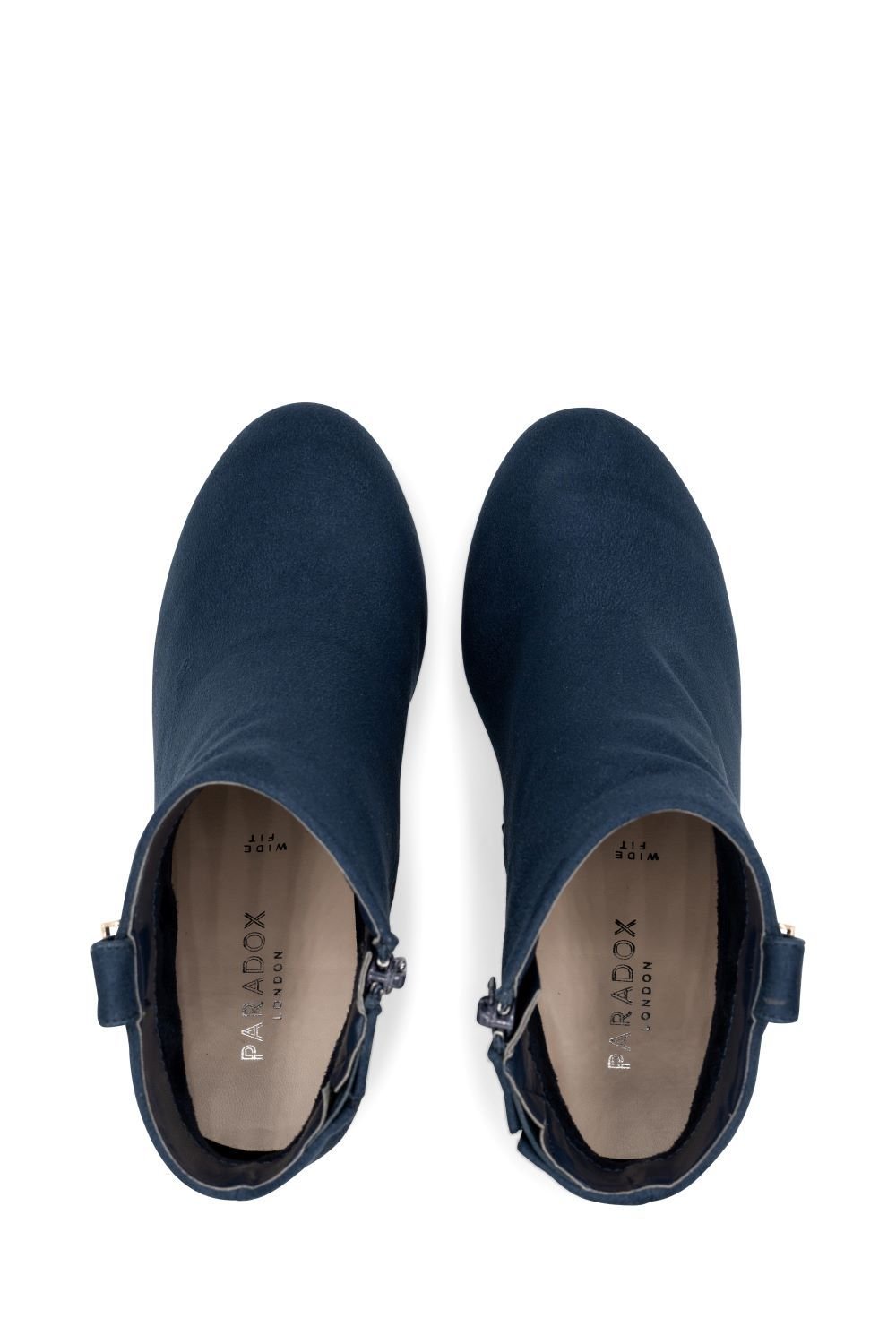 Paradox London Paradox London Women's Billie' Micro Suede Wide Fit Mid Block Heel Ankle Boot in Navy - 3