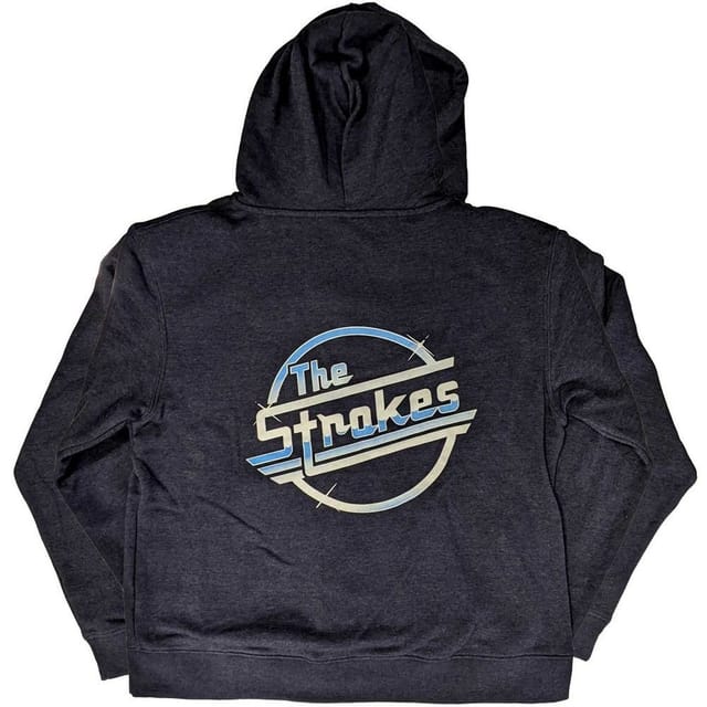 The Strokes The Strokes Men's OG Magna Full Zip Hoodie in Navy - 2