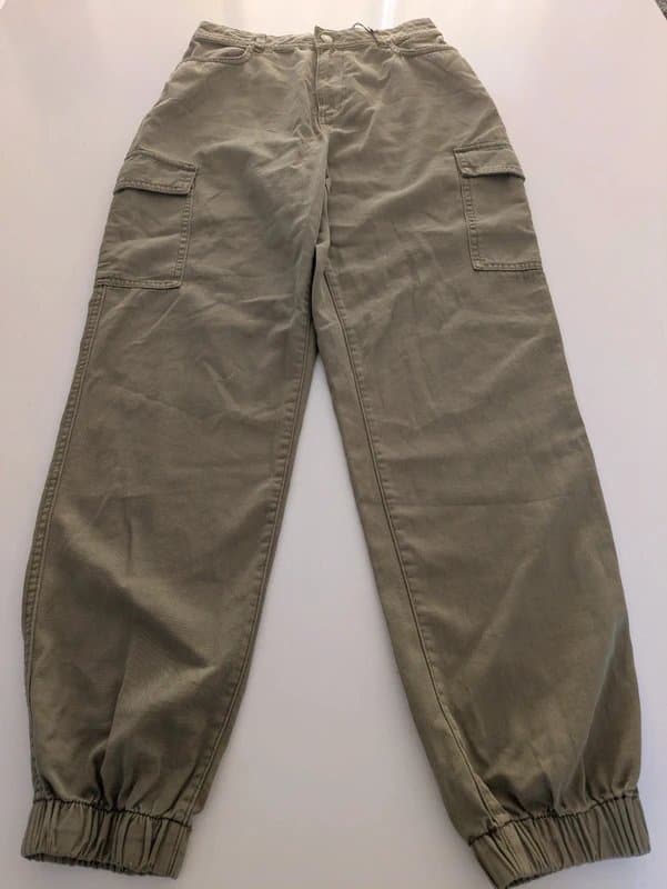 New Look New Look Khaki Cargo Jogger Jeans UK 8 Elastic Waist Utility Trousers