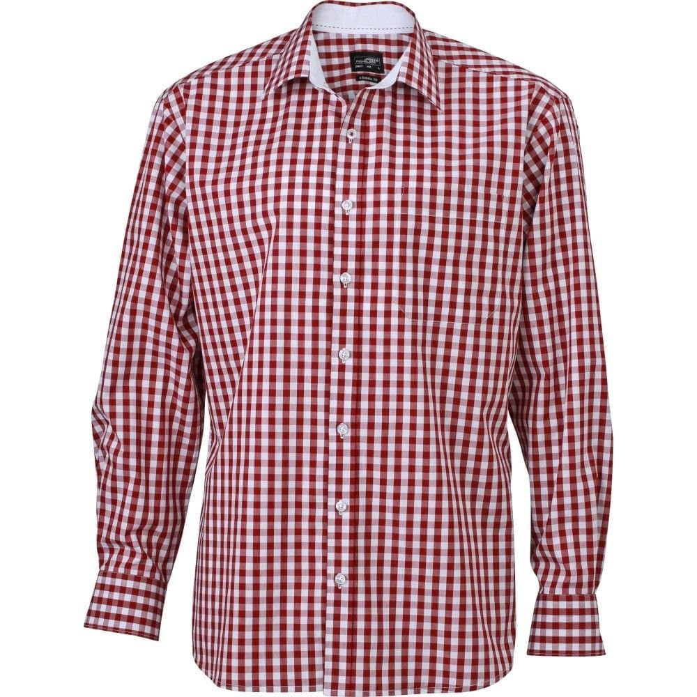 James and Nicholson James and Nicholson Men's Checked Shirt in Maroon