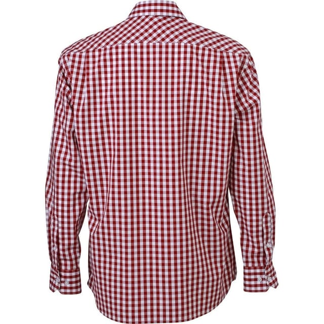 James and Nicholson James and Nicholson Men's Checked Shirt in Maroon - 2