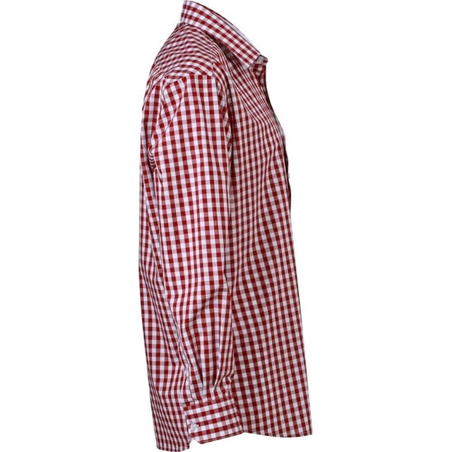 James and Nicholson James and Nicholson Men's Checked Shirt in Maroon - 3