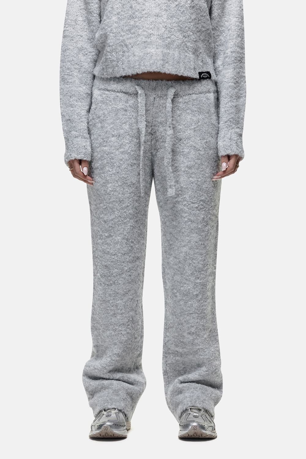 Good For Nothing Good For Nothing Women's Bouclé Knitted Joggers in Grey