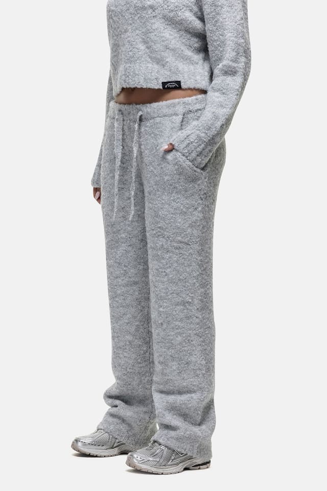 Good For Nothing Good For Nothing Women's Bouclé Knitted Joggers in Grey - 2