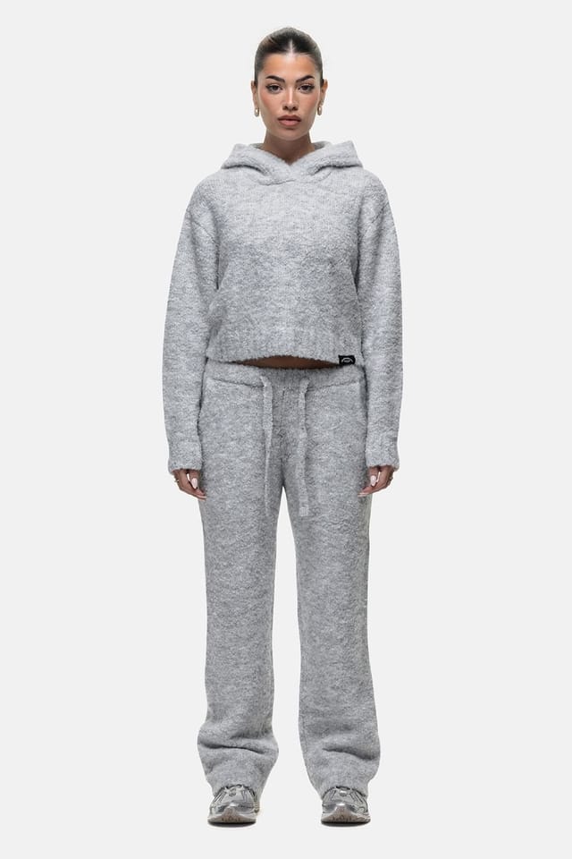 Good For Nothing Good For Nothing Women's Bouclé Knitted Joggers in Grey - 3