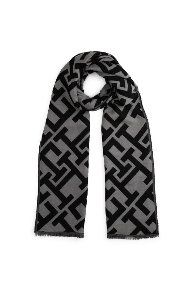 Tommy Hilfiger Tommy Hilfiger Women's TH Monogram Heavy Scarf in Grey - 2