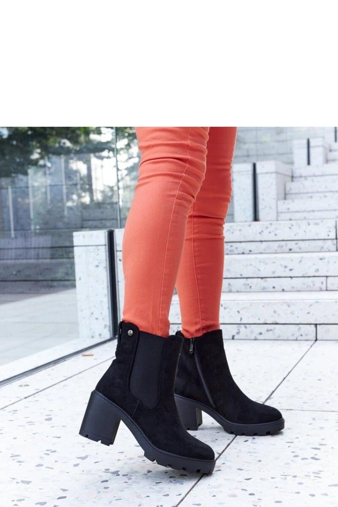 Love Lace Love Lace Black Suede Insulated Ankle High Heel Boots