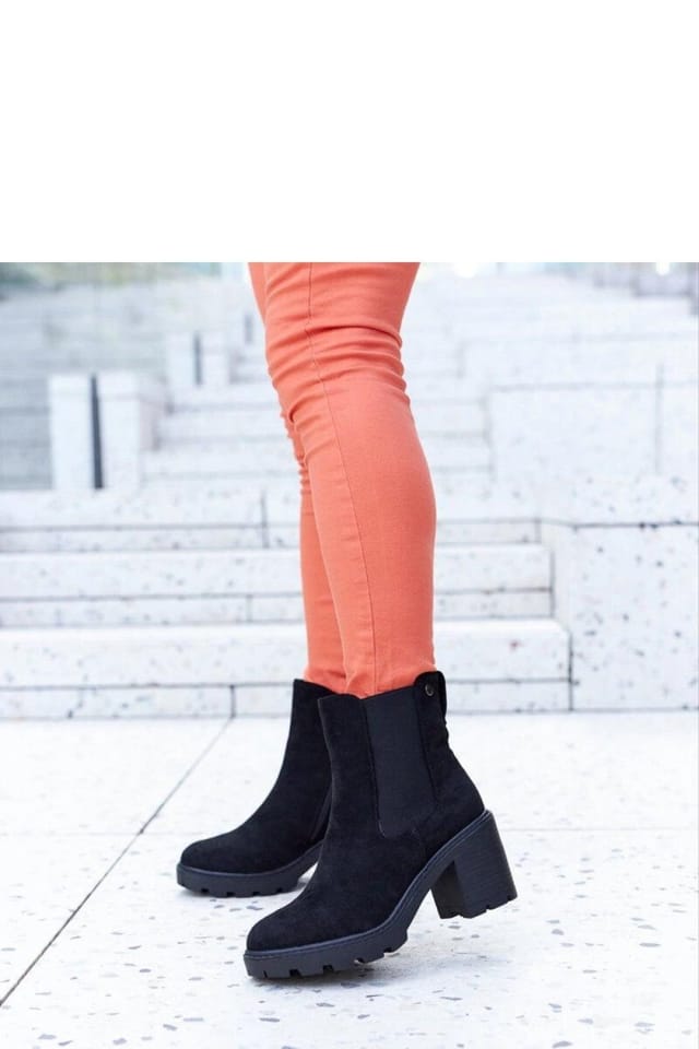 Love Lace Love Lace Women's Insulated Ankle High Heel Boots with Side Zipper Rubber Sole in Black - 2