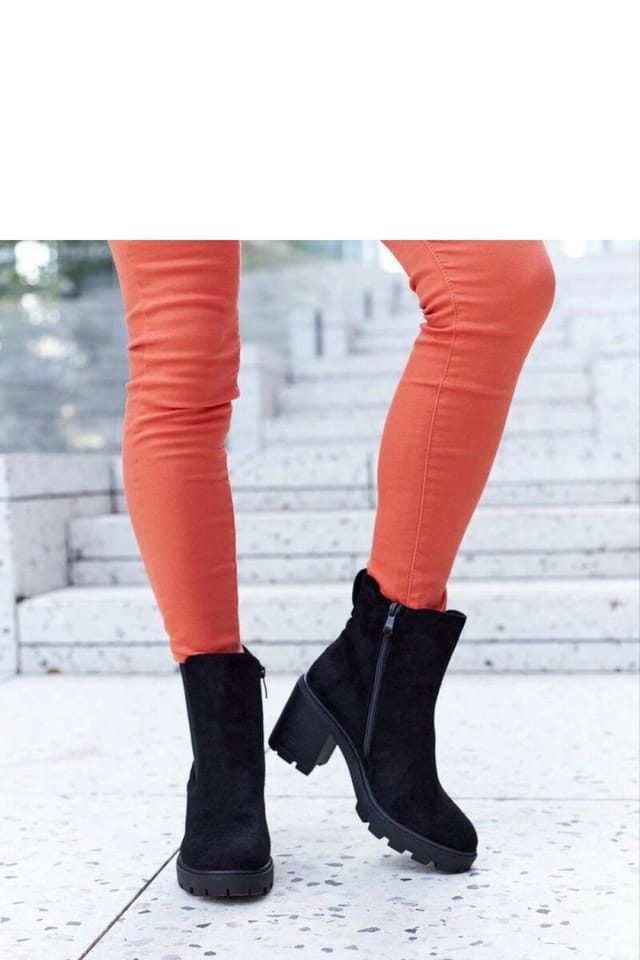 Love Lace Love Lace Women's Insulated Ankle High Heel Boots with Side Zipper Rubber Sole in Black - 3