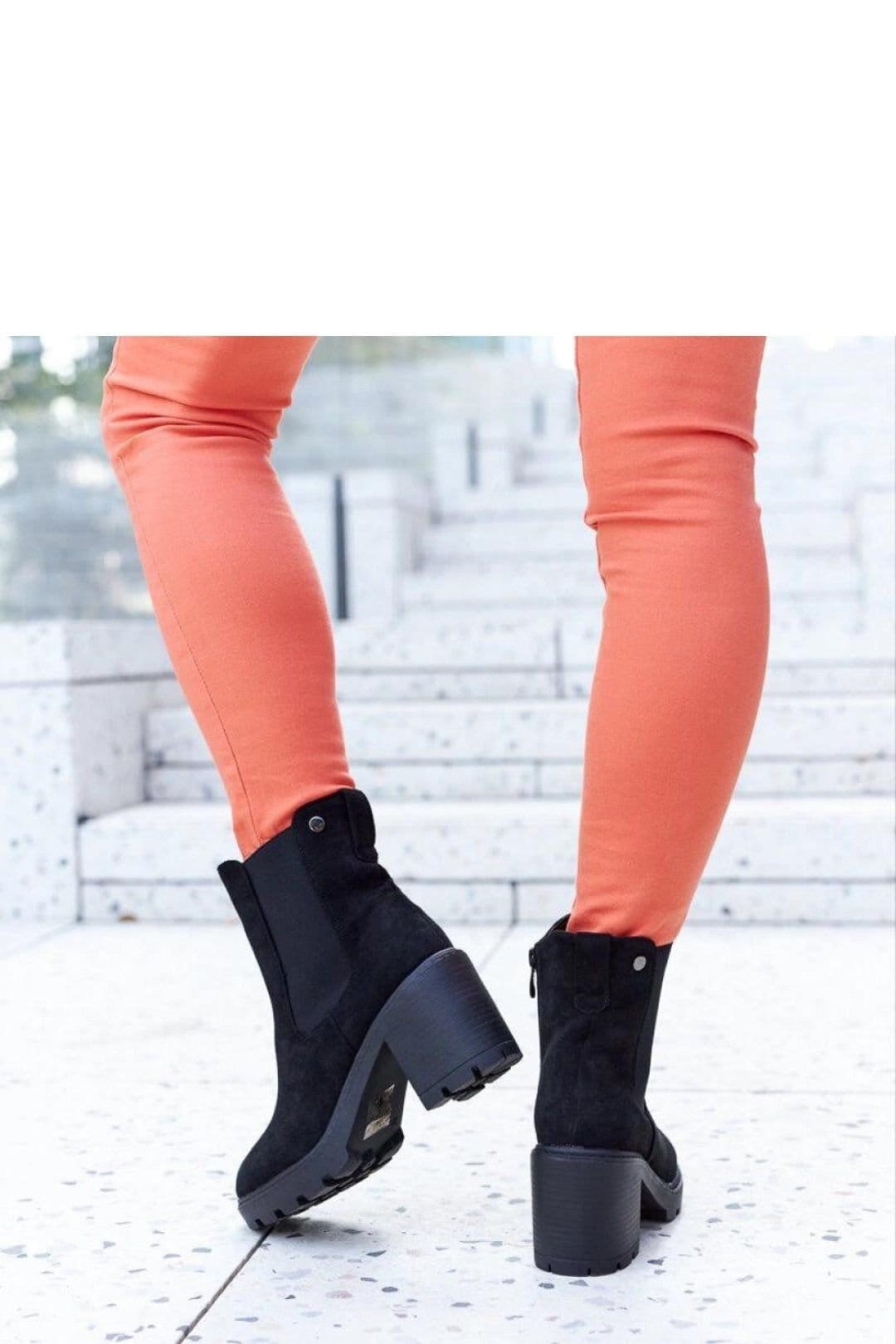Love Lace Love Lace Women's Insulated Ankle High Heel Boots with Side Zipper Rubber Sole in Black - 4