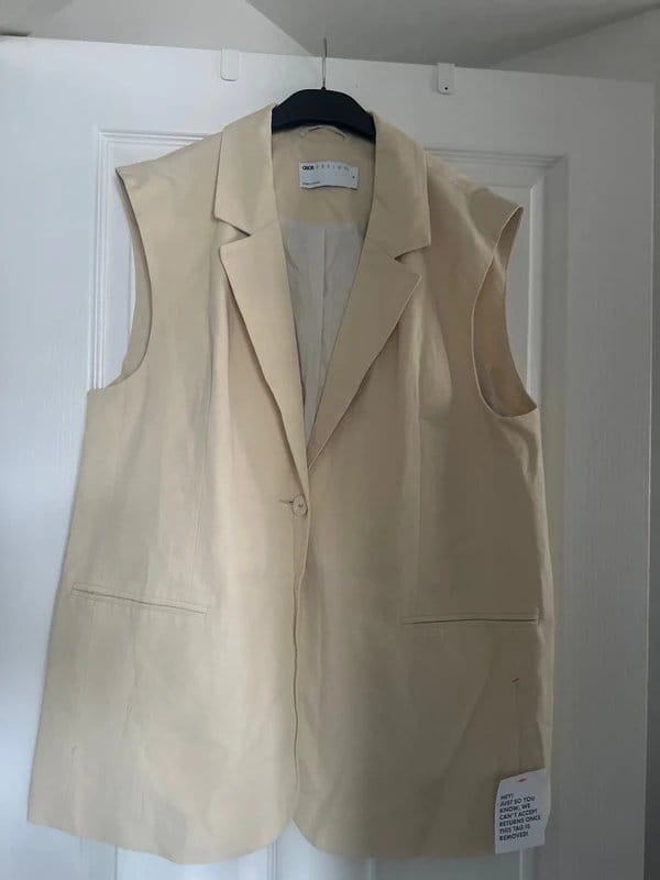ASOS Cream Oversized Waistcoat