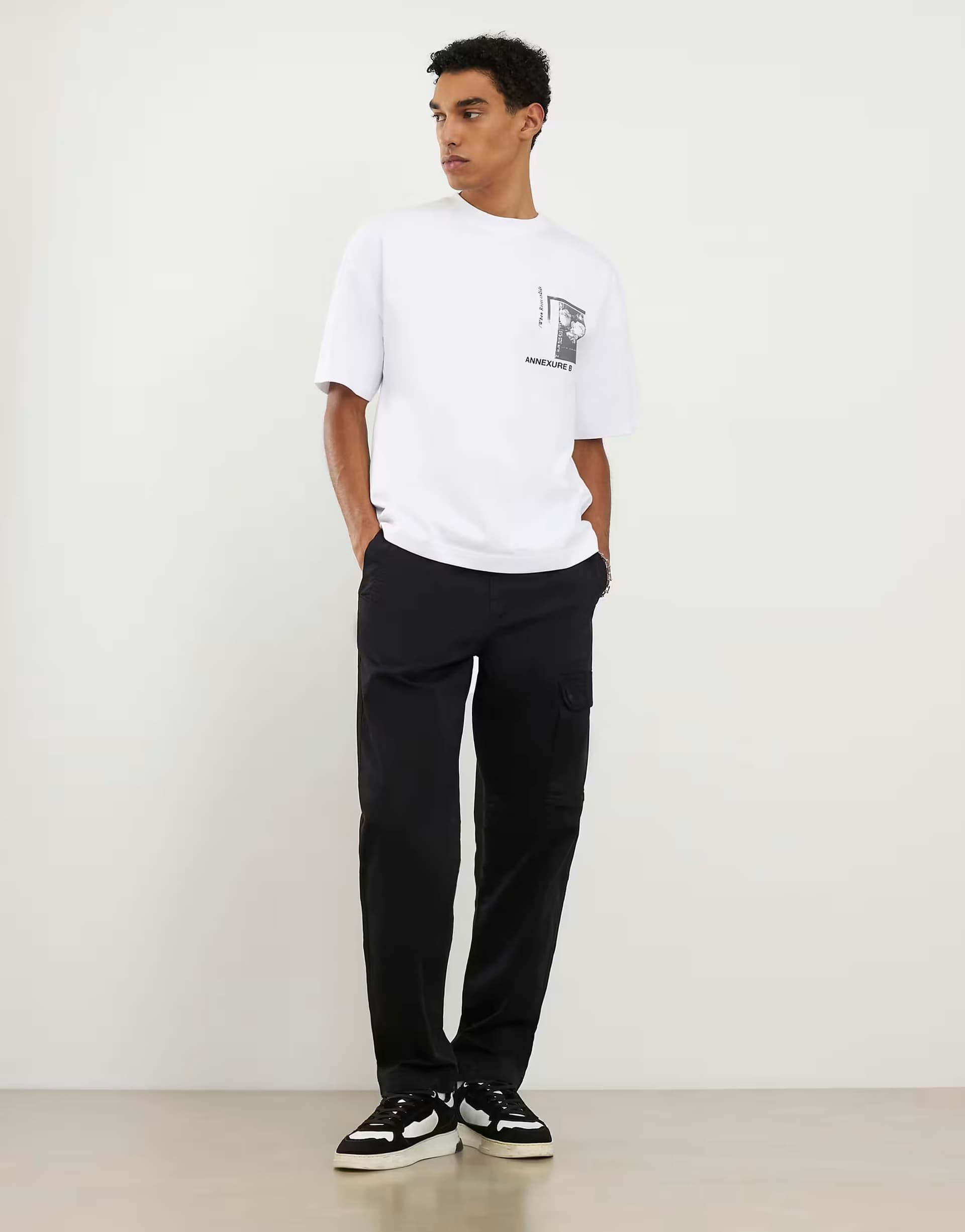 ASOS River Island Regular fit cargo trousers in black