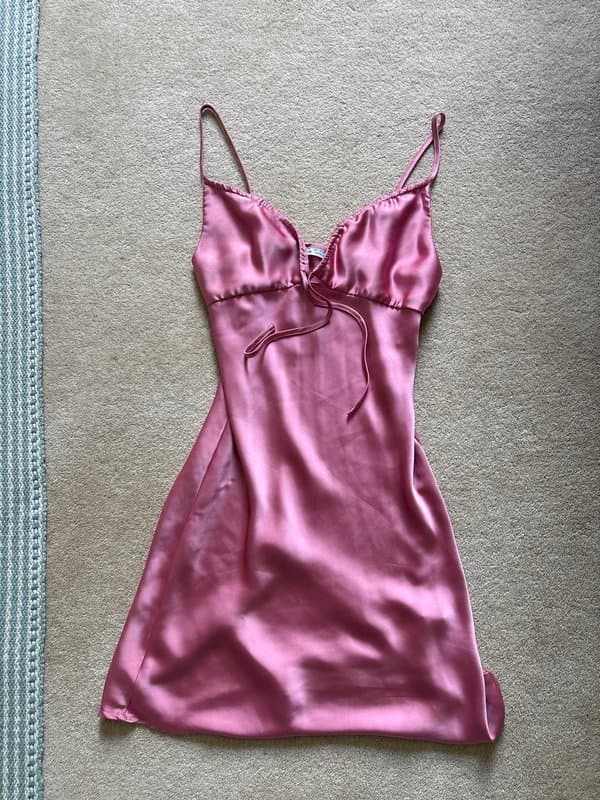 Bershka Bershka pink tie up mini dress