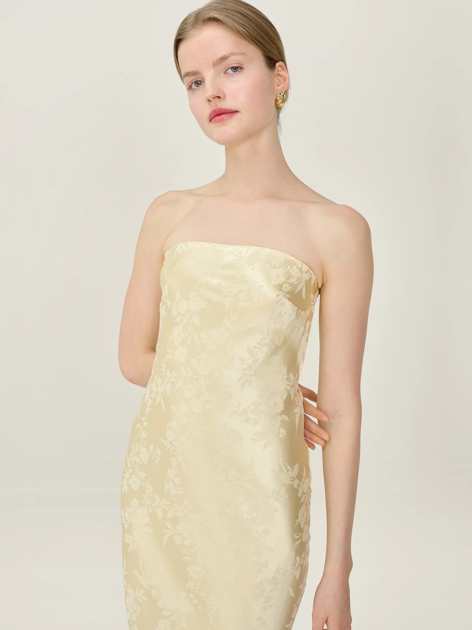 OMNES Amdra Jacquard Dress in Double Cream - 3