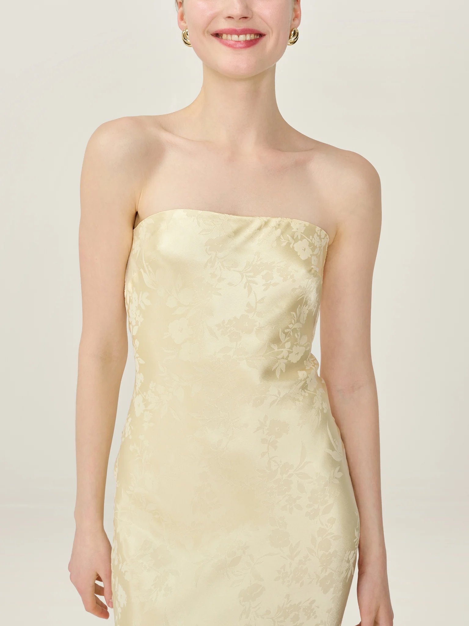 OMNES Amdra Jacquard Dress in Double Cream - 4