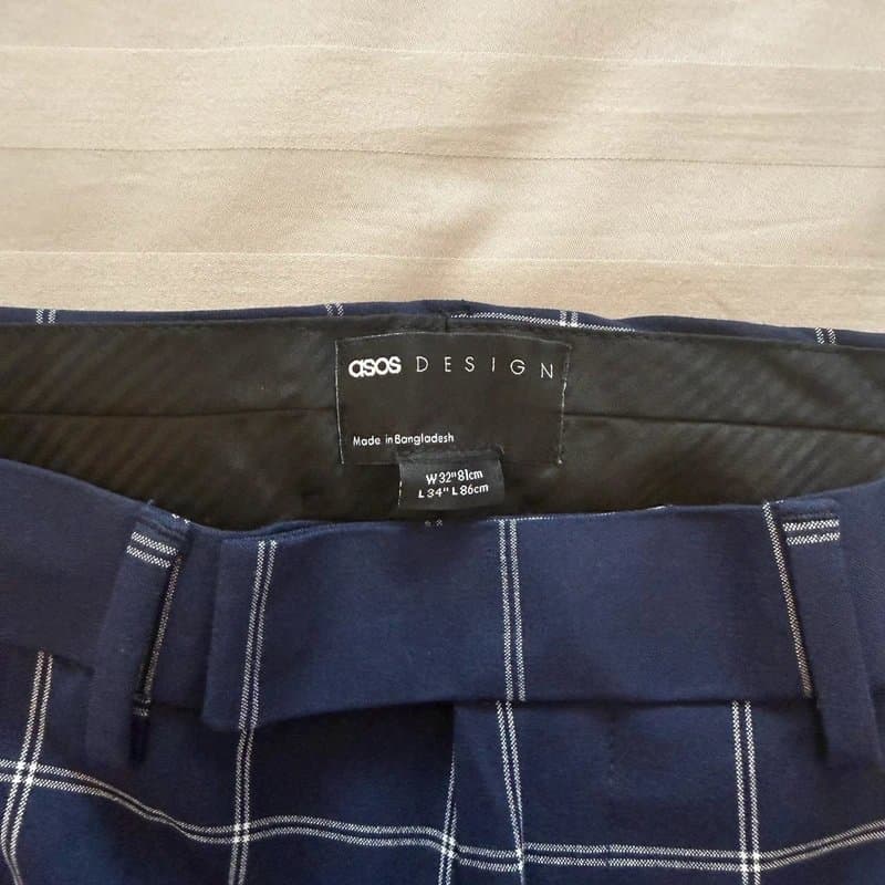 ASOS Design ASOS Design Skinny Smart Trousers in Navy Check