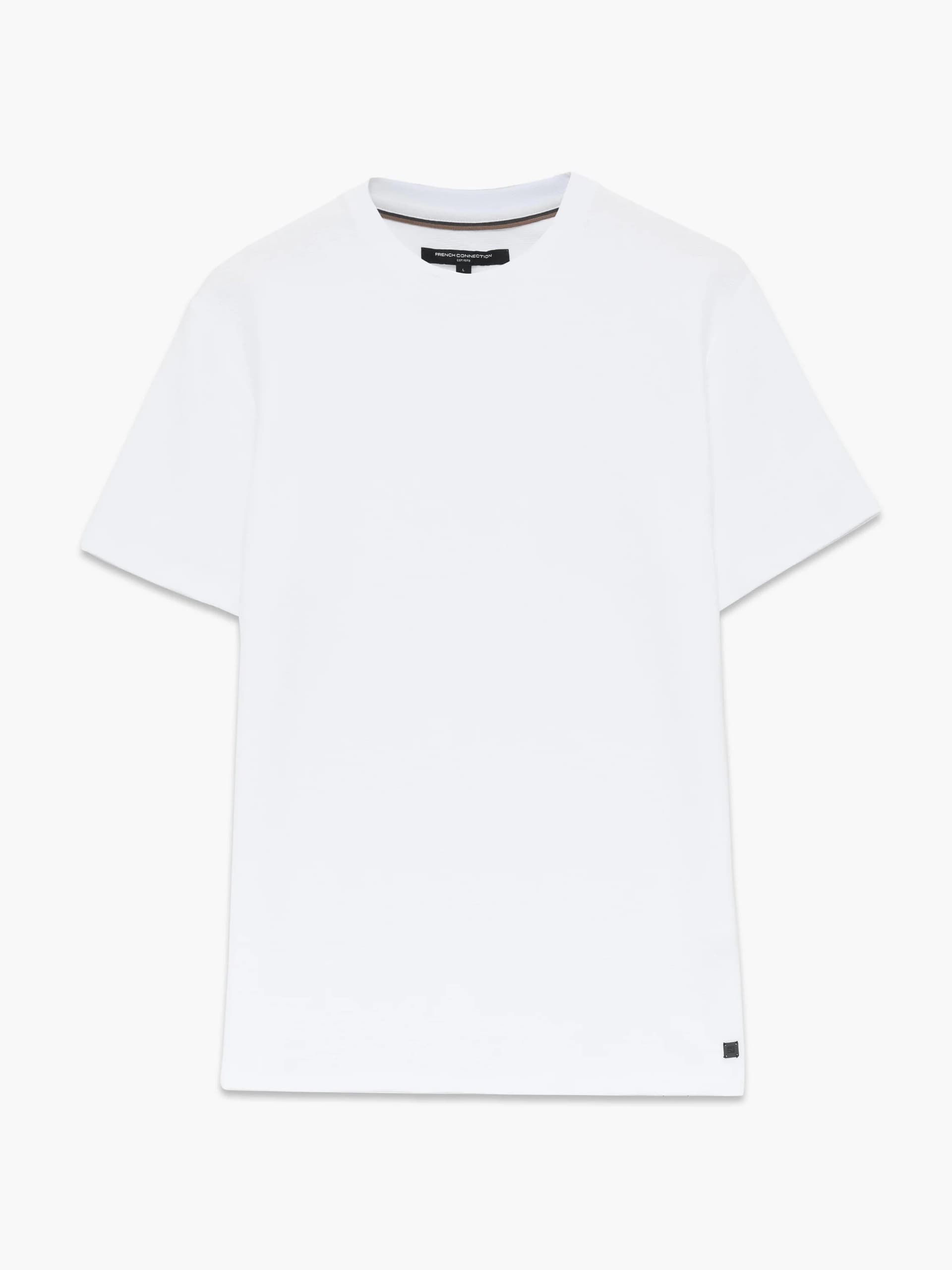 French Connection White Micro Ottoman Crew Neck T-Shirt White