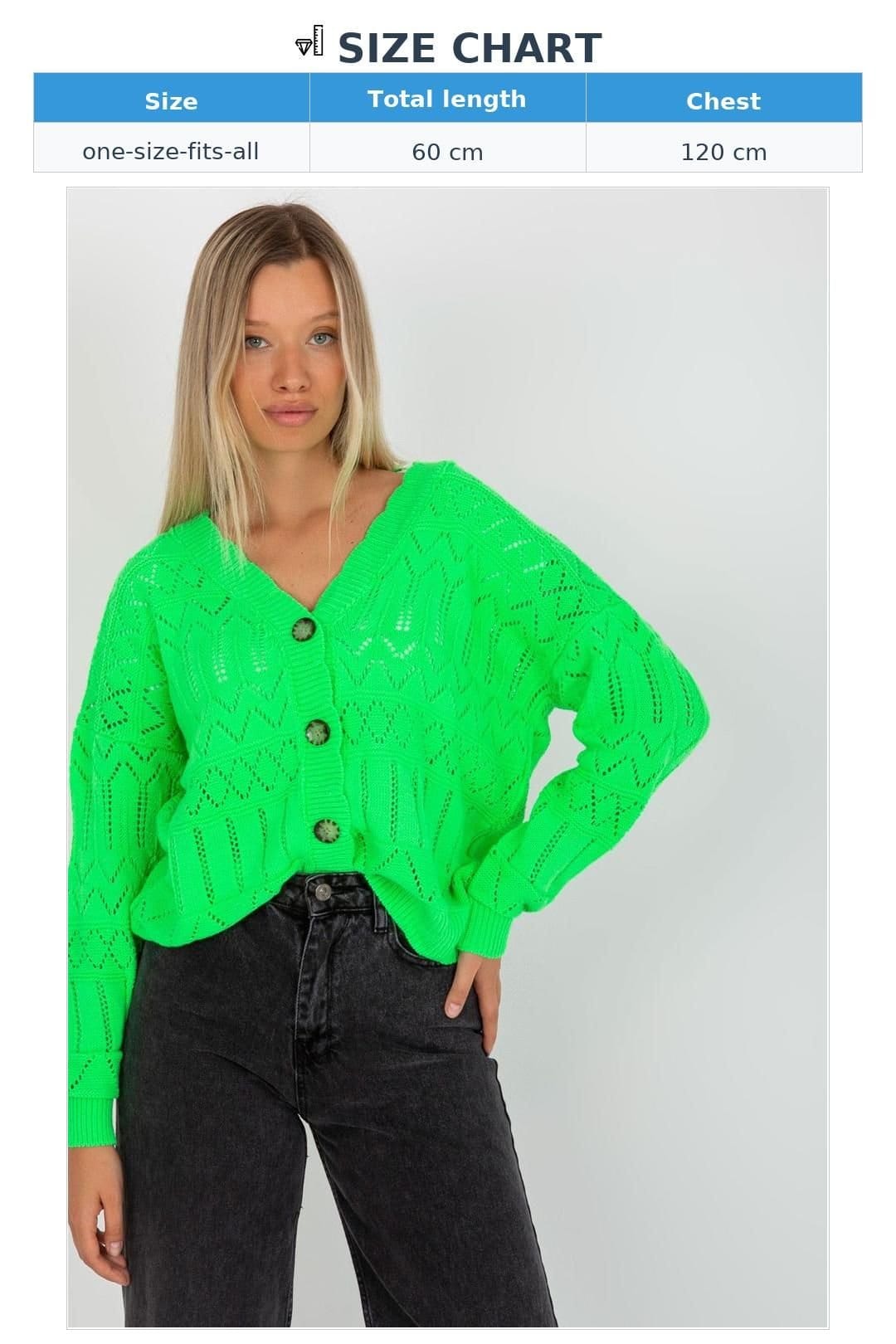 Love Lace Love Lace Women's Openwork Button Down Cardigan Sweater in Green - 4