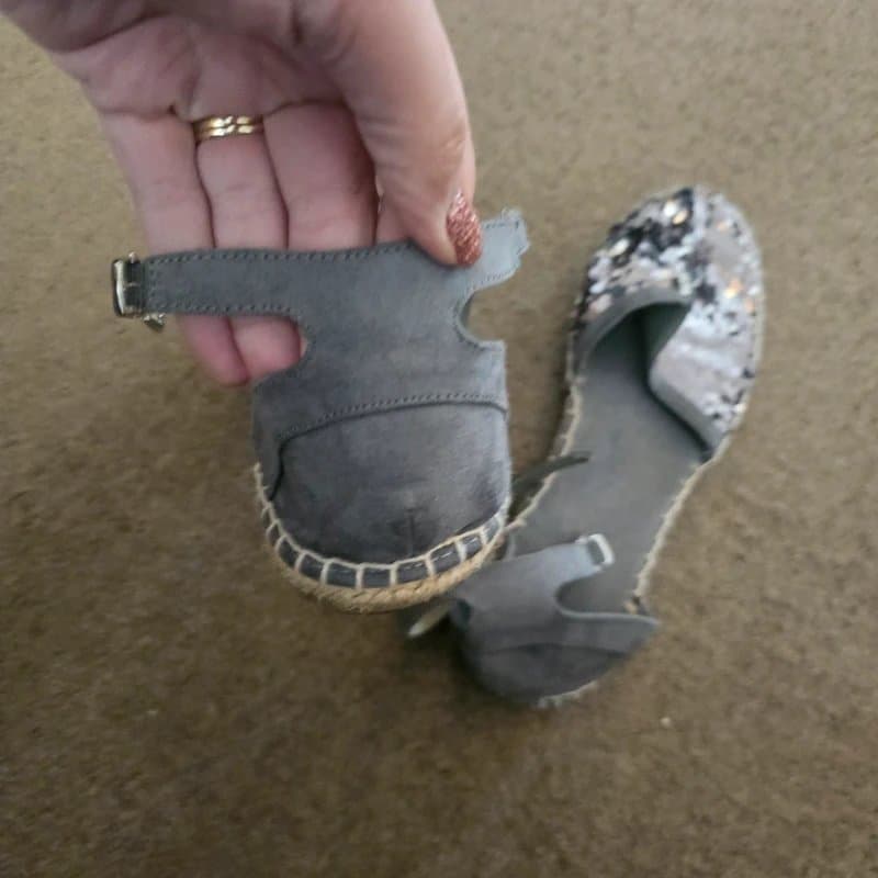 New Look Grey sequin sandles closed toe size 8 New Look